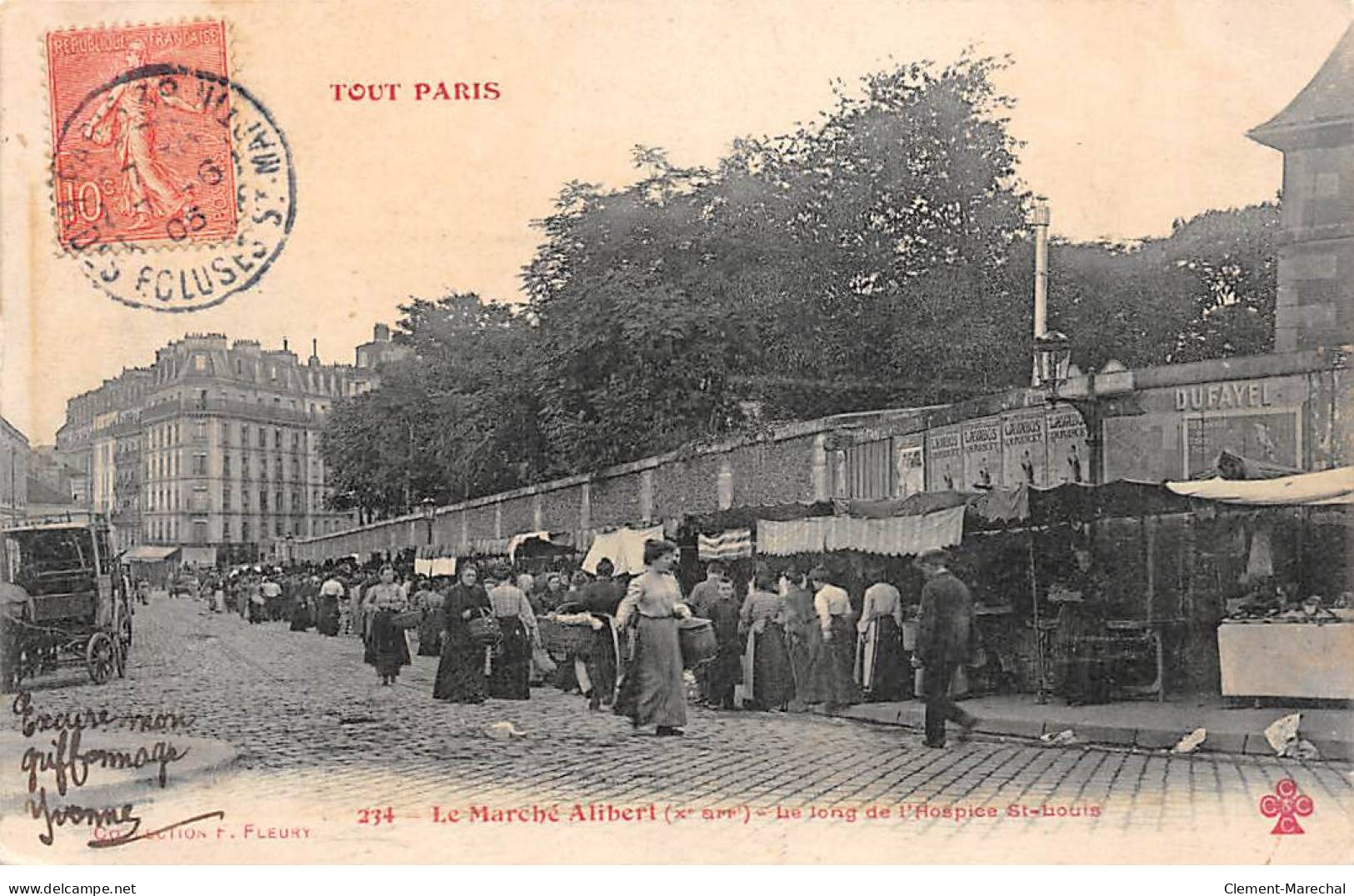 TOUT PARIS - Le Marché Alibert - Le Long De L'Hospice Saint Louis - Très Bon état - Autres & Non Classés