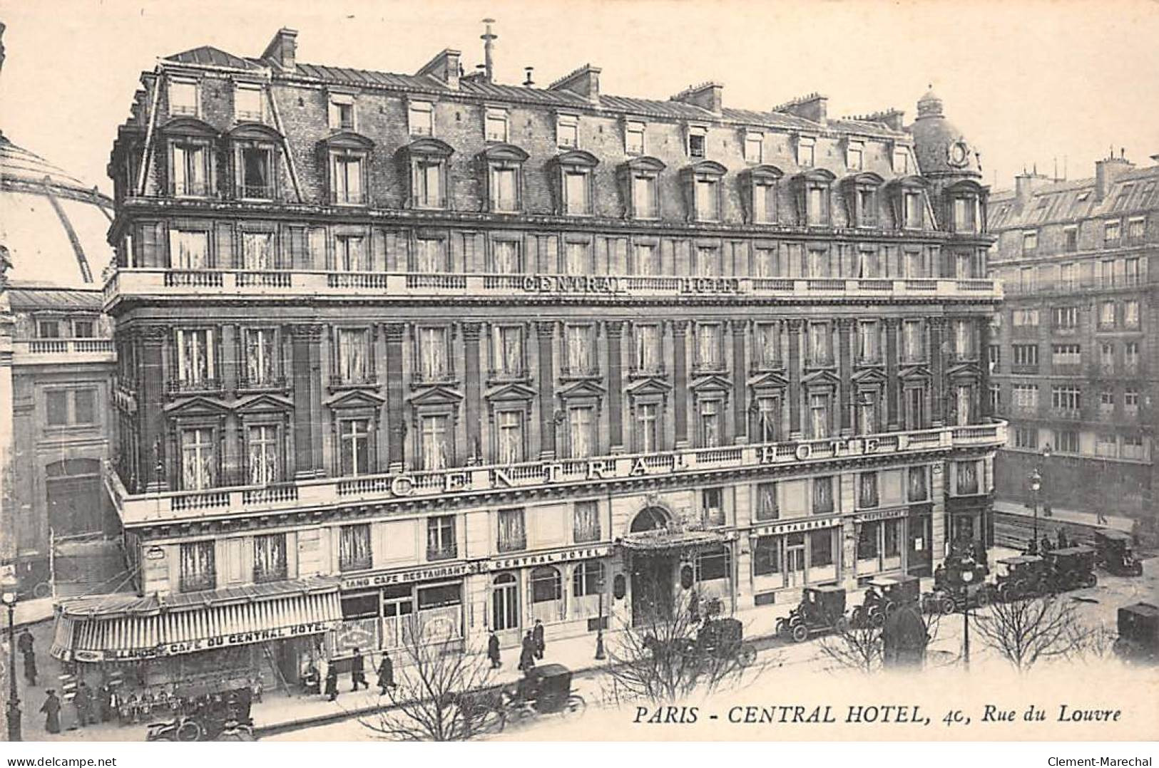 PARIS - Central Hotel - Rue Du Louvre - Très Bon état - Cafés, Hotels, Restaurants