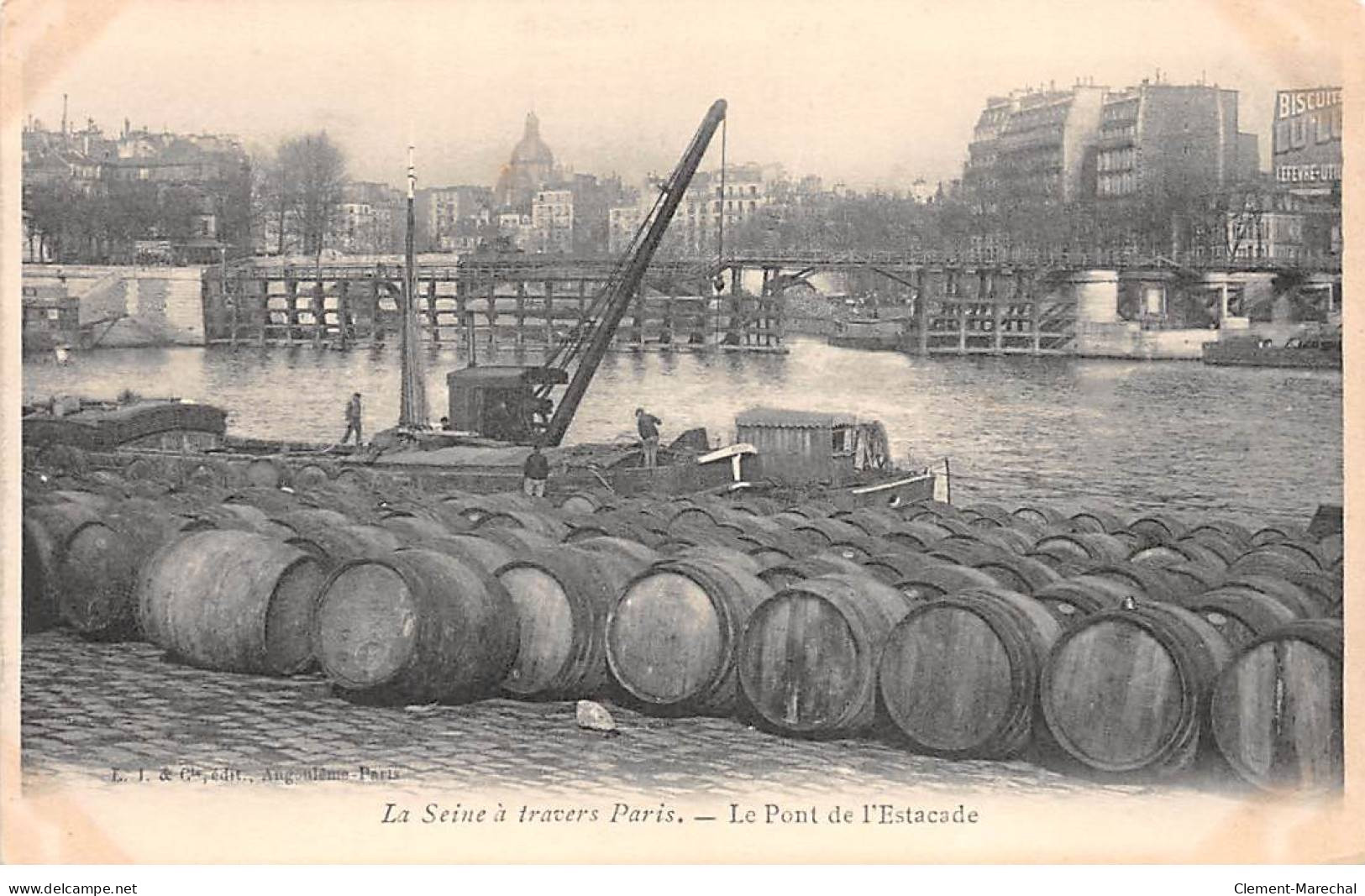 PARIS - La Seine à Travers Paris - Le Pont De L'Estacade - Très Bon état - The River Seine And Its Banks