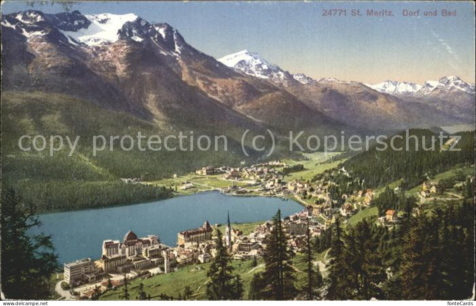 11426726 St Moritz GR Dorf Und Bad Ortsansicht Alpenpanorama St. Moritz - Sonstige & Ohne Zuordnung