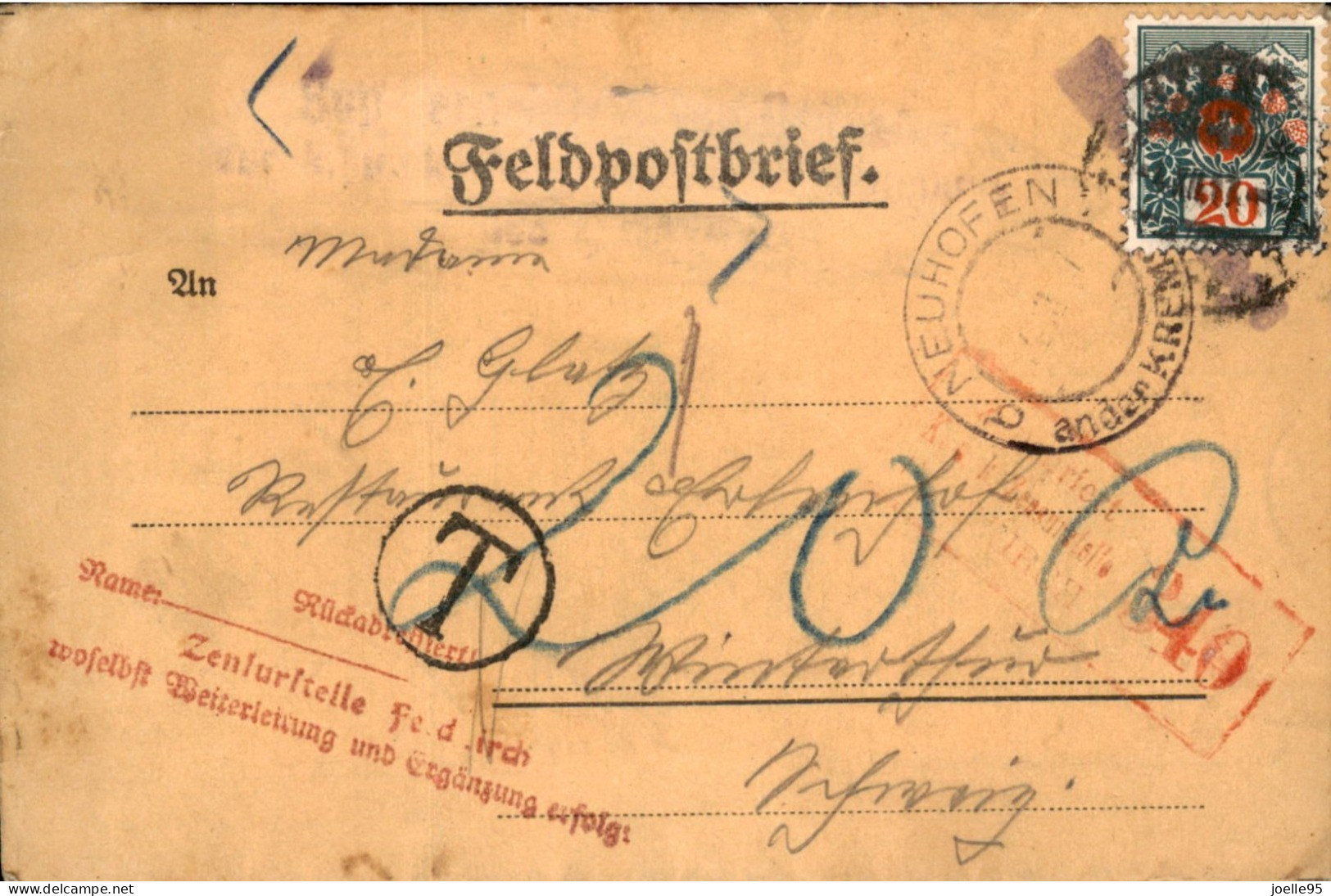 Oostenrijk - Austria - KuK Feldpost - Zensuriert - Porto - 1917 - Otros & Sin Clasificación