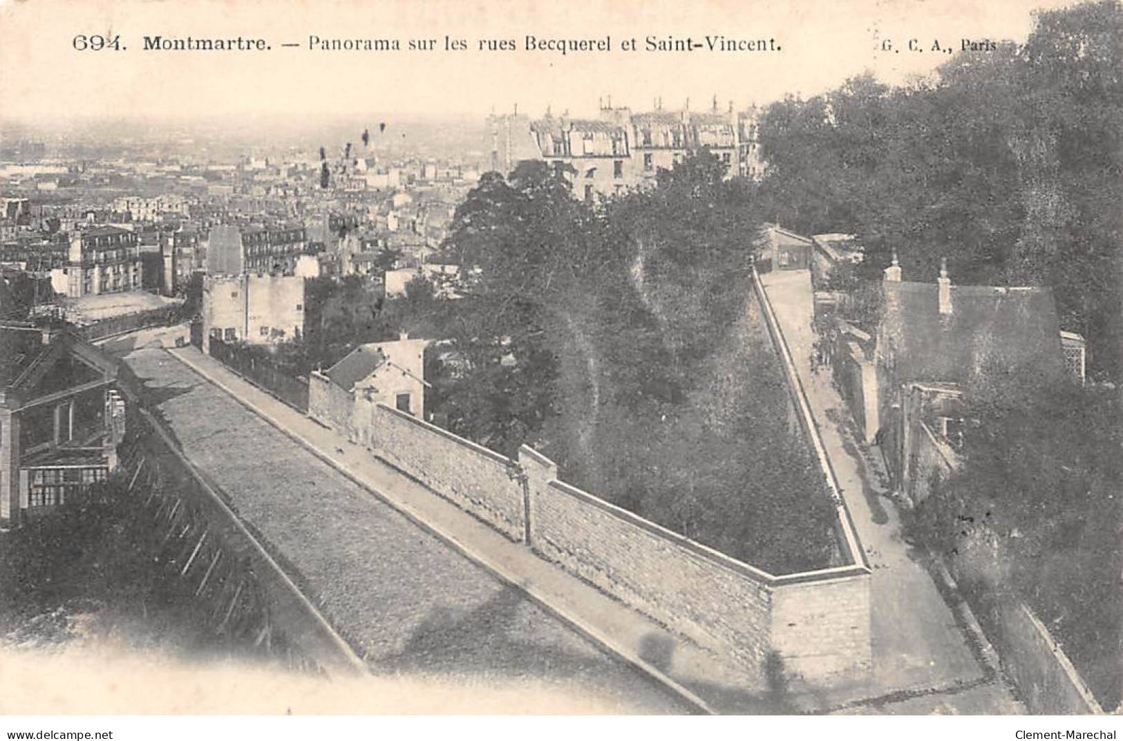 PARIS - Montmartre - Panorama Sur Les Rues Becqueret Et Saint Vincent - Très Bon état - Paris (18)