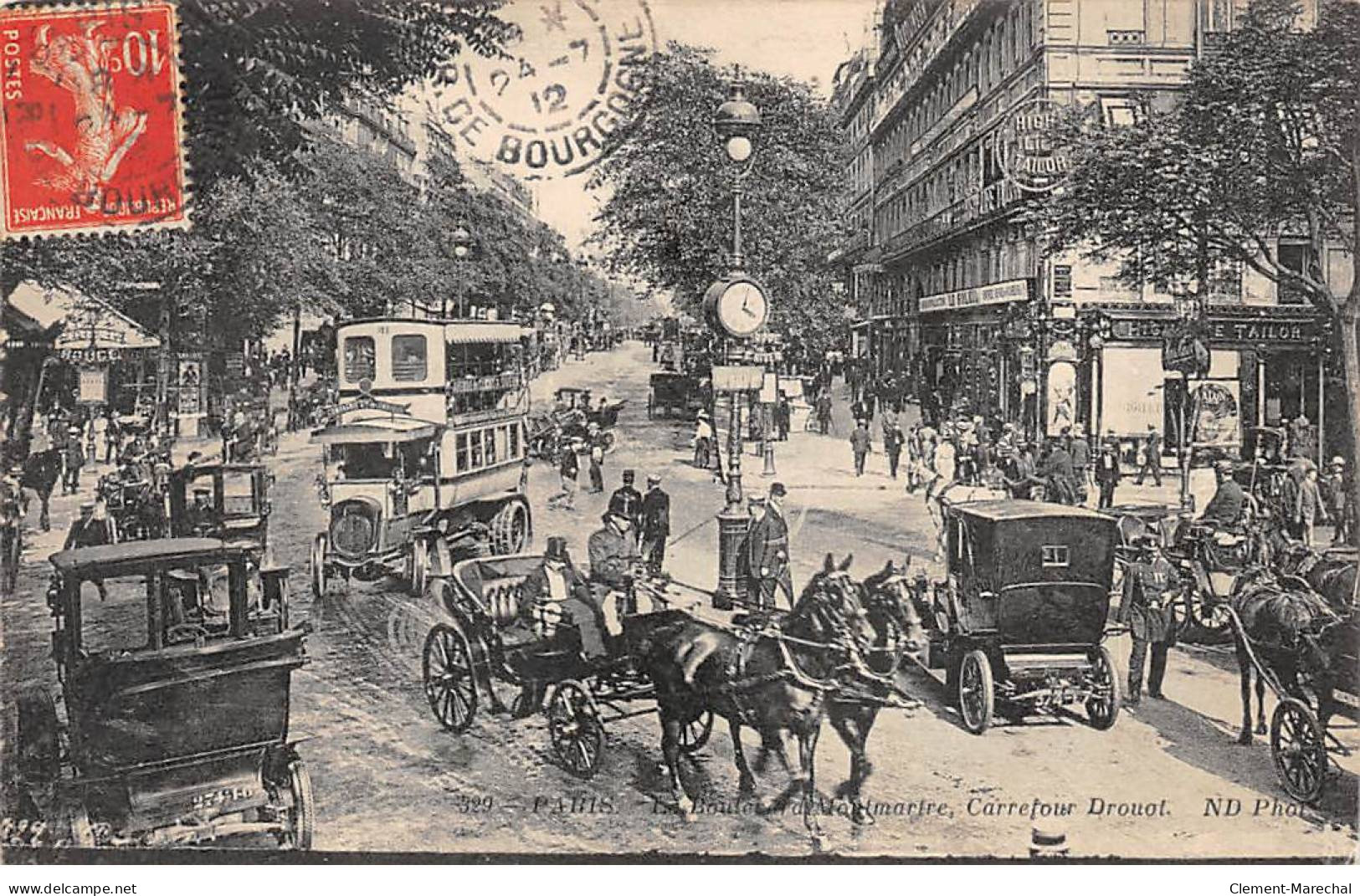 PARIS - Le Boulevard De Montmartre - Carrefour Drouot - Très Bon état - Parks, Gardens