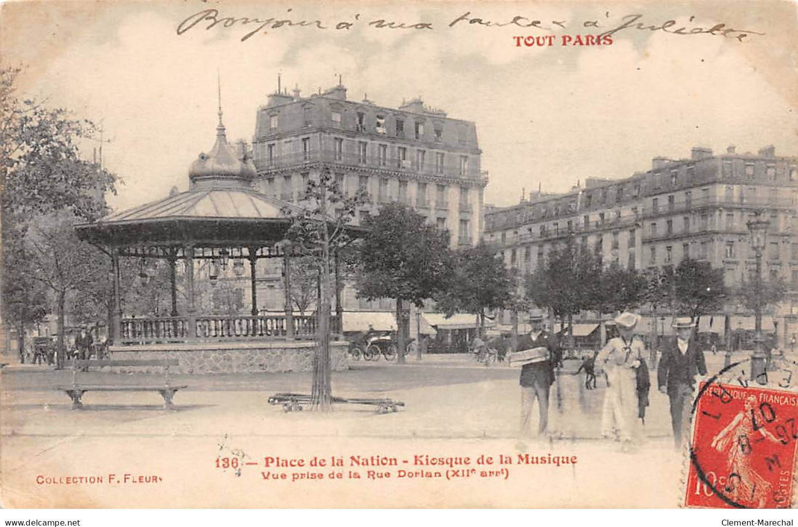 PARIS - Place De La Nation - Kiosque De La Musique - Vue Prise De La Rue Dorian - Très Bon état - Distretto: 12