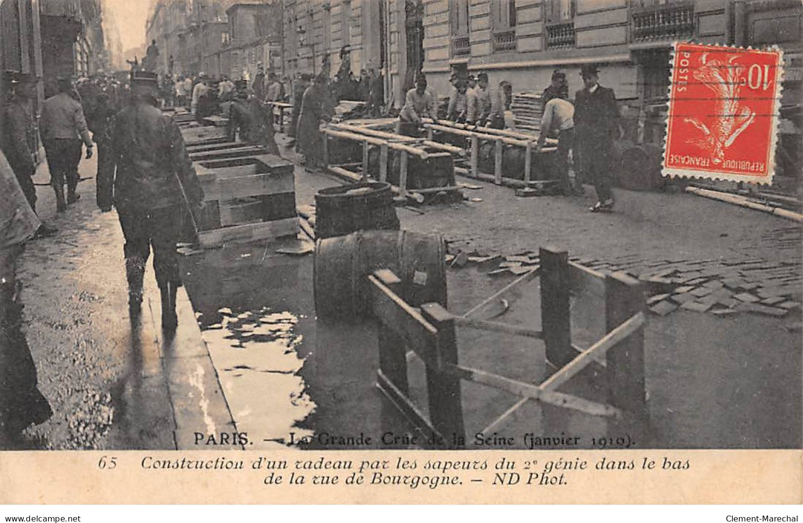 PARIS - La Grande Crue De La Seine 1910 - Construction D'un Radeau Par Les Sapeurs Du 2e Génie - Très Bon état - De Overstroming Van 1910