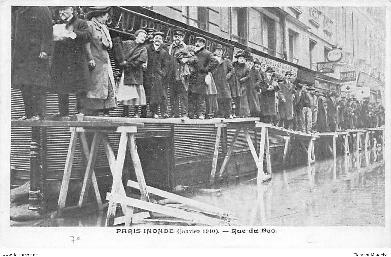 PARIS Inondé 1910 - Rue Du Bas - Très Bon état - La Crecida Del Sena De 1910