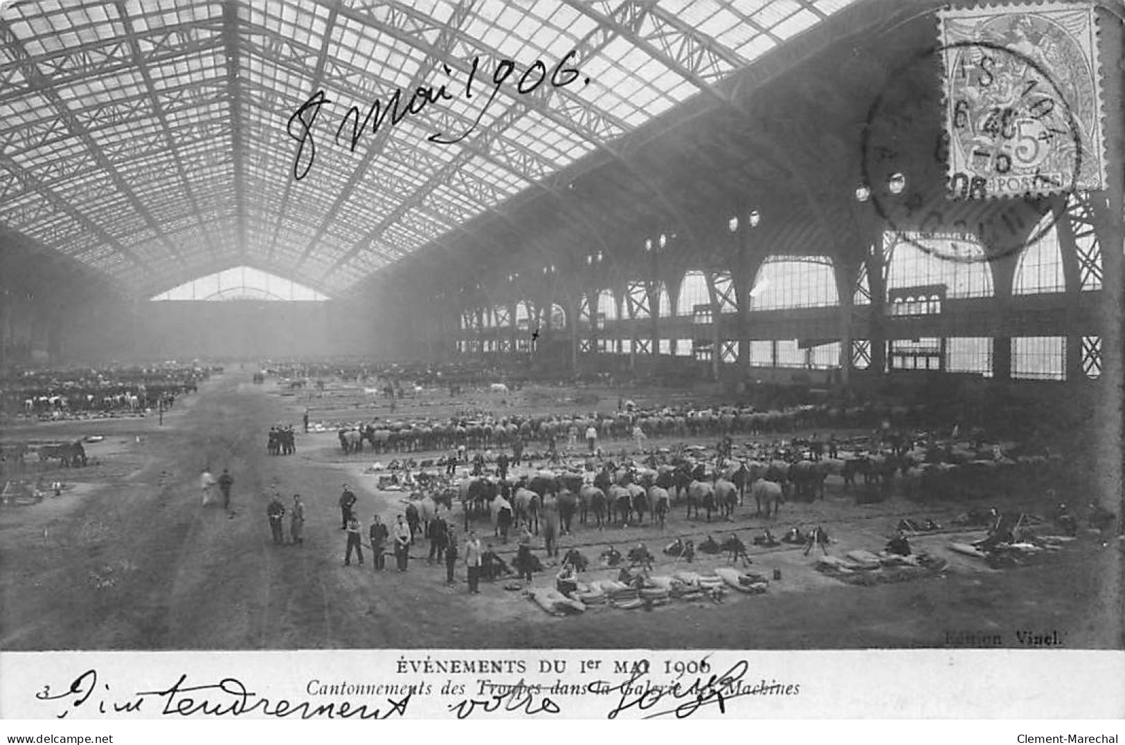PARIS - Evènements Du 1 Mai 1906 - Cantonnement Des Troupes Dans La Galerie Des Machines - Très Bon état - Andere & Zonder Classificatie