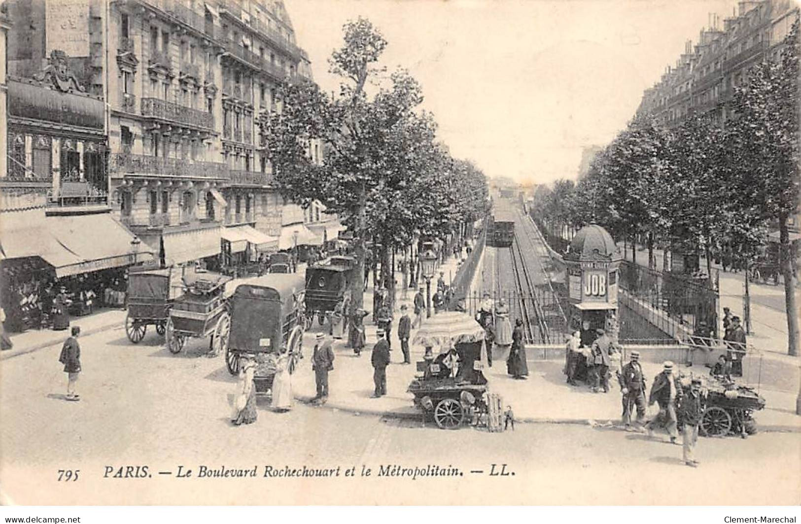 PARIS - Le Boulevard Rochechouart Et Le Métropolitain - Très Bon état - Metro, Stations