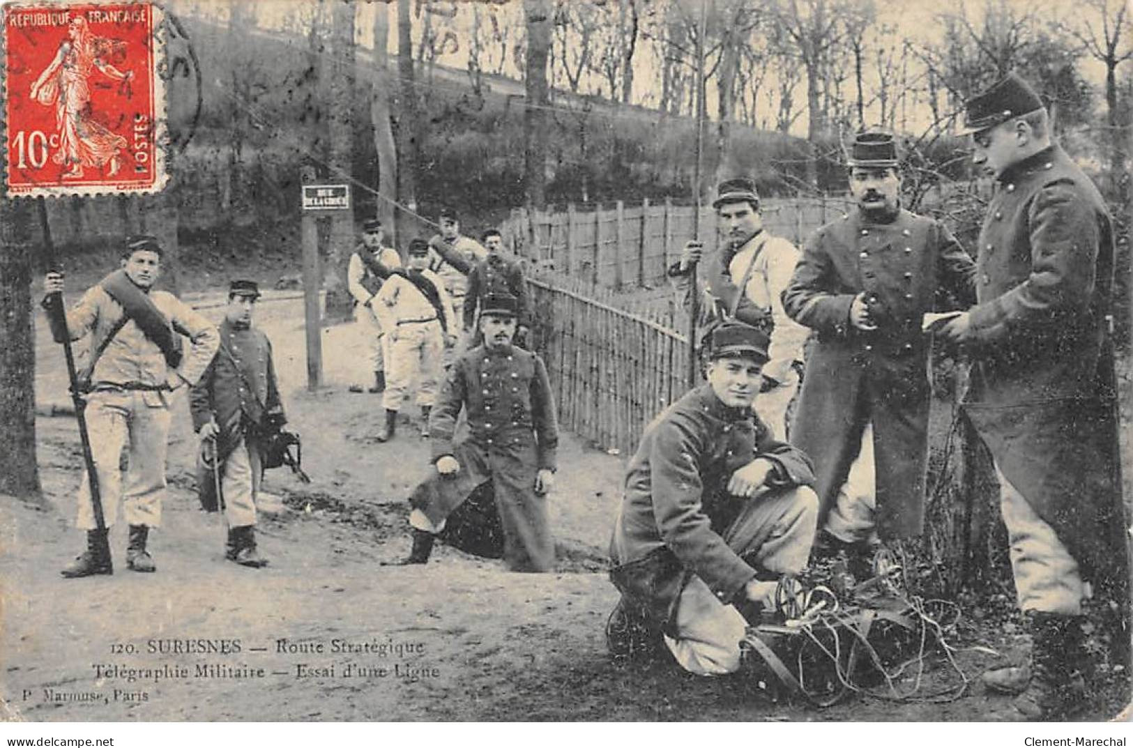 SURESNES - Route Stratégique - Télégraphie Militaire - Essai D'une Ligne - état - Suresnes