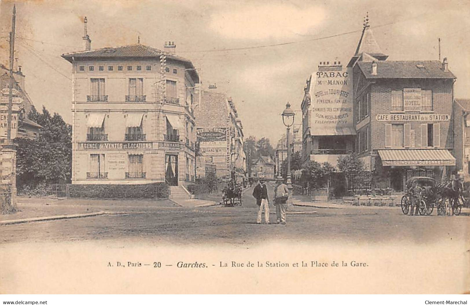 GARCHES - La Rue De La Station Et La Place De La Gare - Très Bon état - Garches