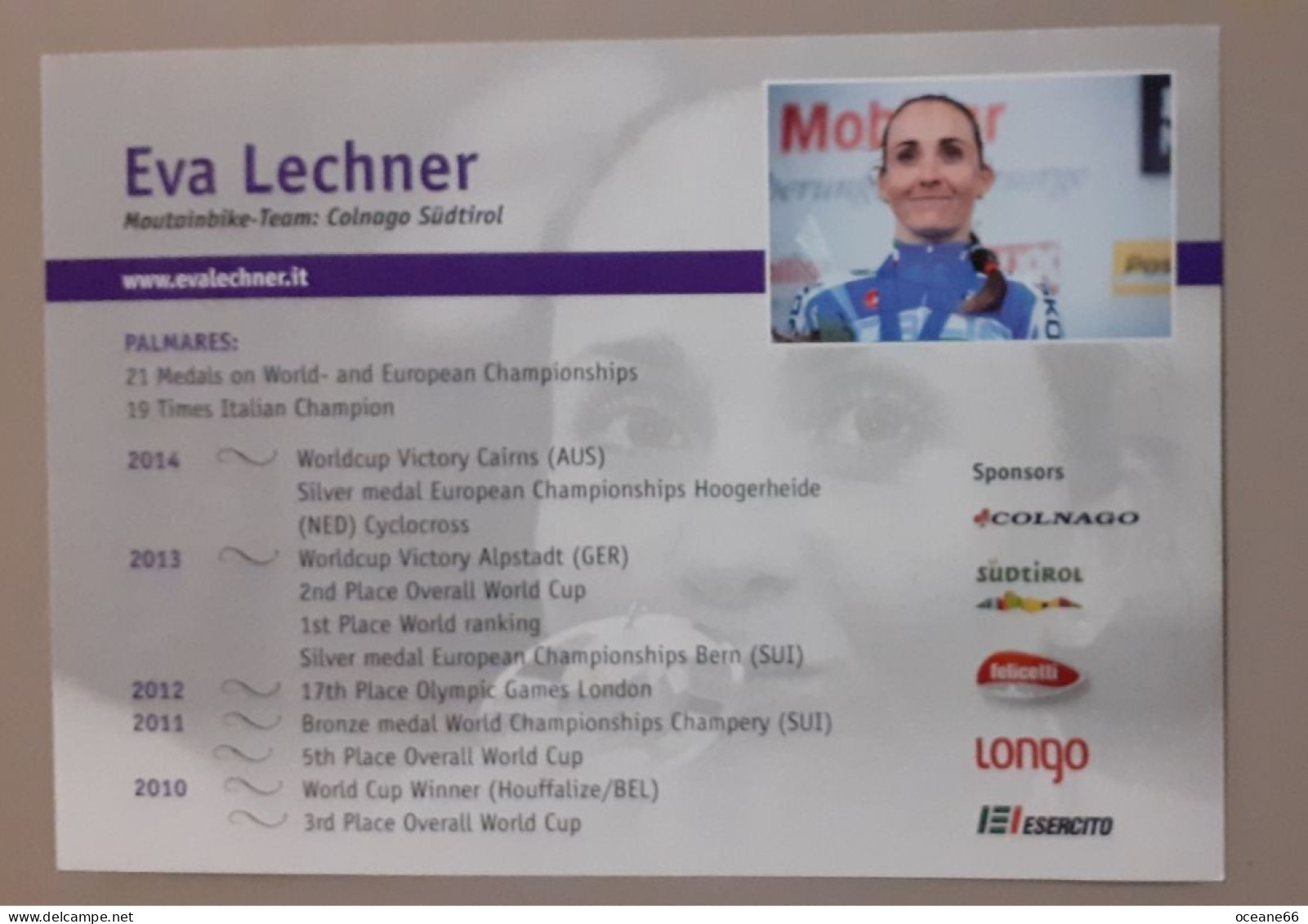 Autographe Eva Lechner Colnago Format A5ppp - Ciclismo