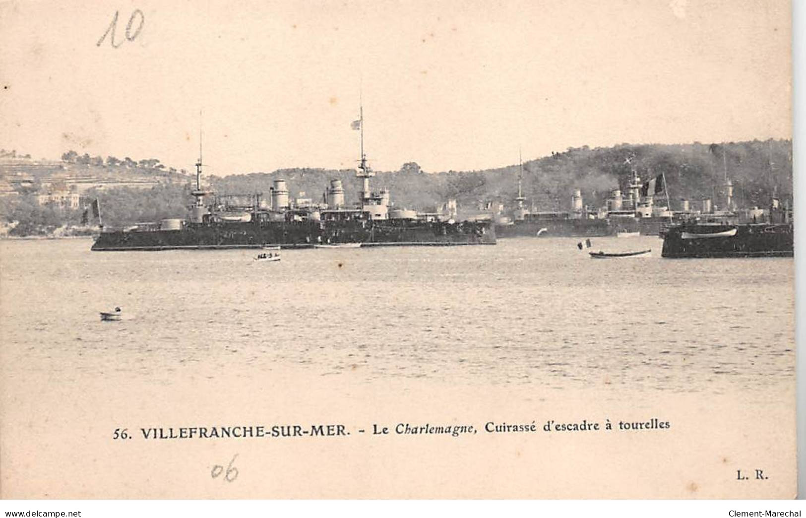 VILLEFRANCHE SUR MER - Le " Charlemagne " Cuirassé D'escadre à Tourelles - Très Bon état - Villefranche-sur-Mer