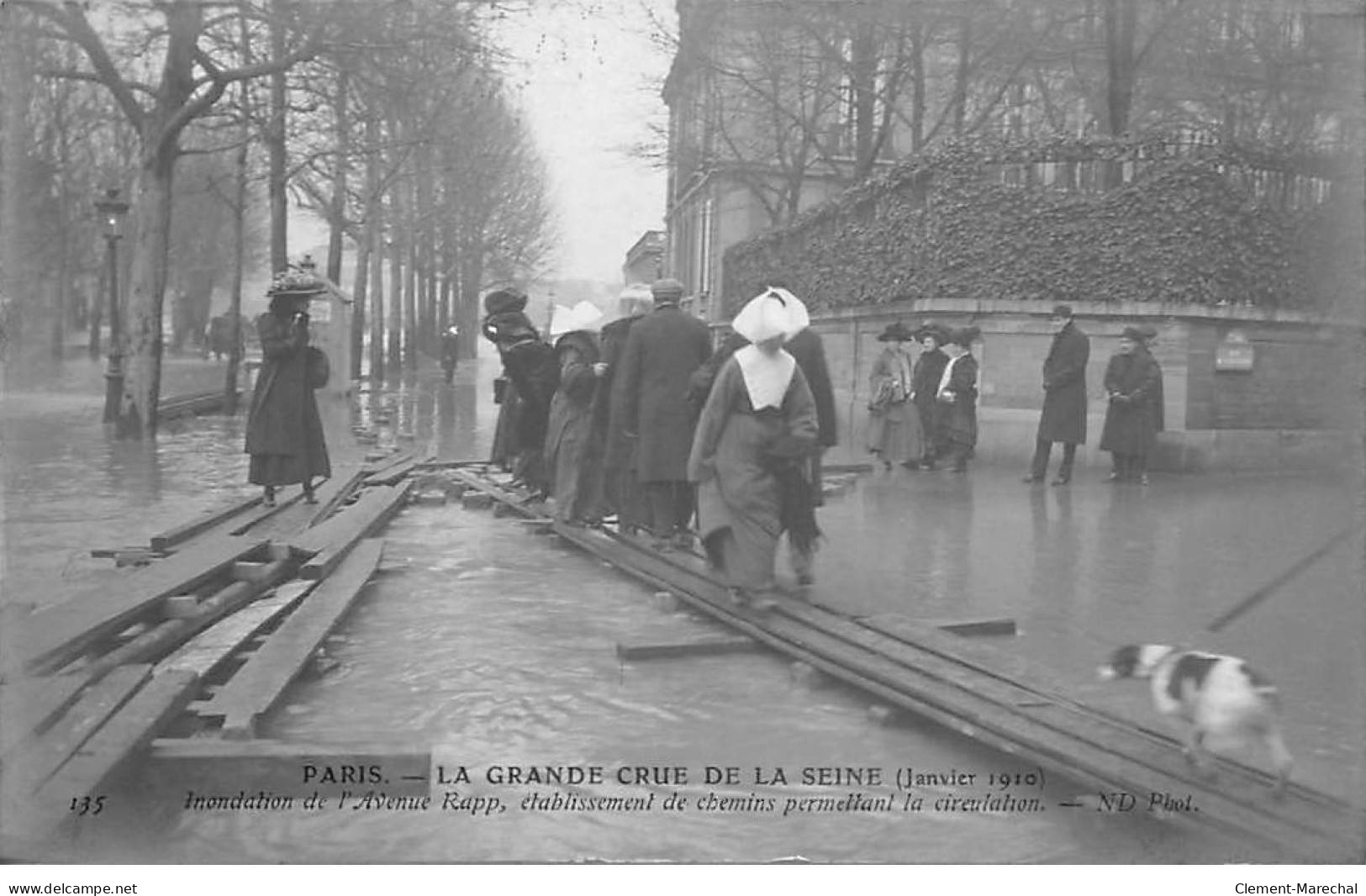 PARIS - La Grande Crue De La Seine 1910 - L'Avenue Rapp - Chemin Permettant La Circulation - Très Bon état - Paris Flood, 1910