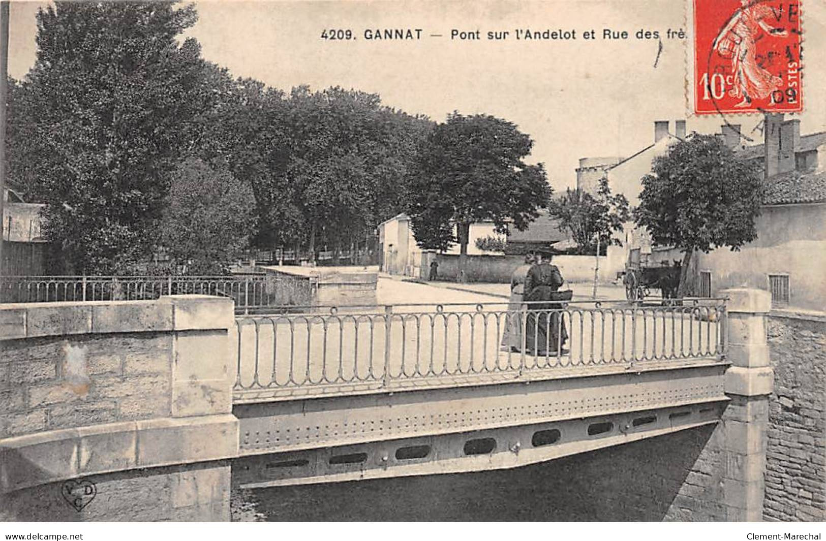 GANNAT - Pont Sur L'Andelot Et Rue Des Frères - Très Bon état - Other & Unclassified