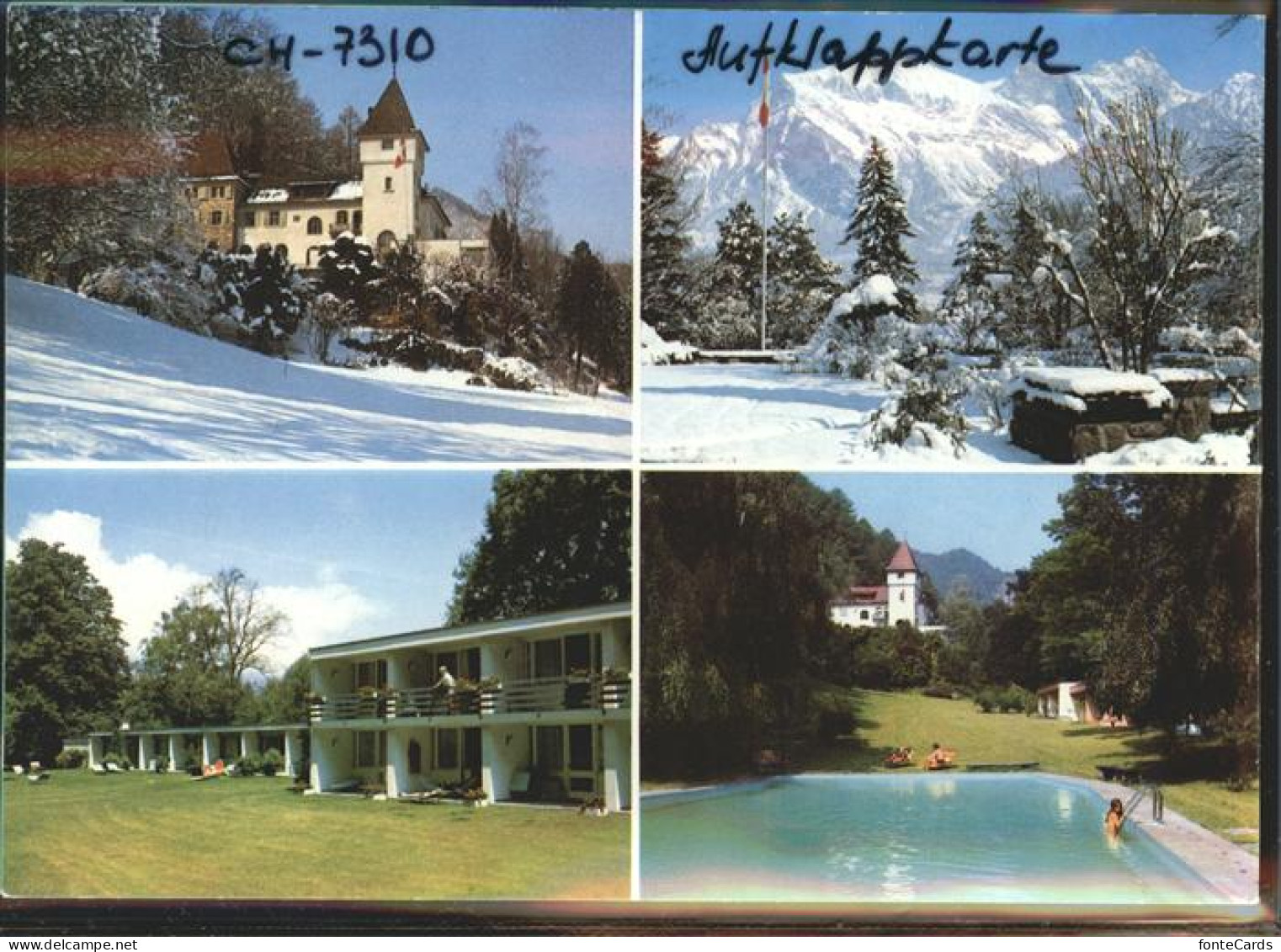11425469 Bad Ragaz Touring Mot-Hotel Schloss Ragaz Schwimmbad Alpenpanorama Aufk - Other & Unclassified
