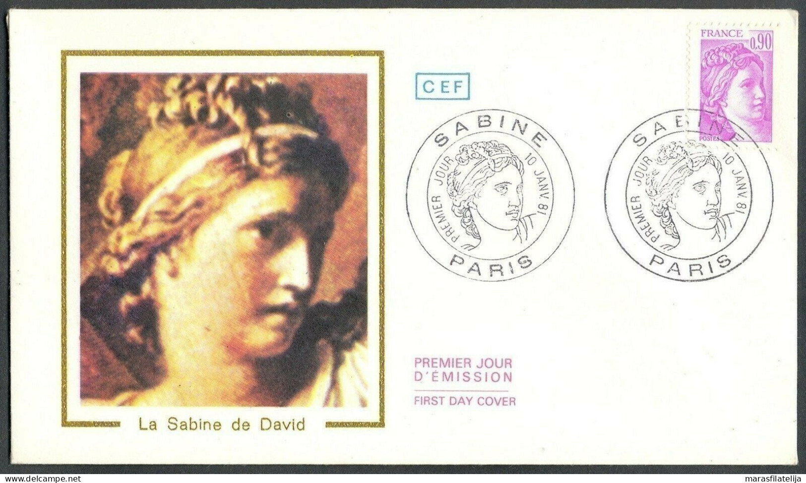 France 1981, La Sabine De David, FDC - Autres & Non Classés