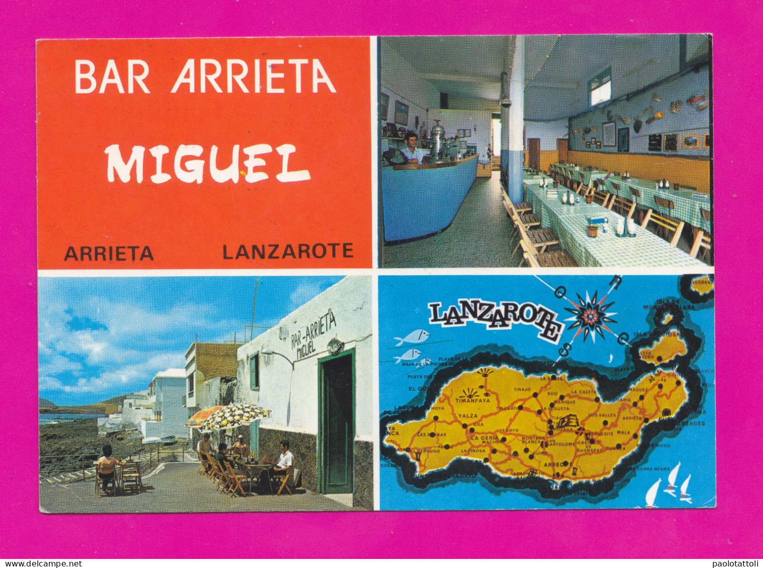 Arrieta, Lanzarote- Bar Arrieta. Miguel Curbelo Torres- New, Standard Size, Divided Back. Ed. Las Afortunadas N° 507 - Lanzarote