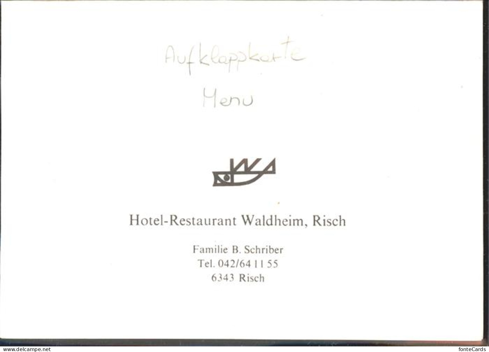 11395863 Risch Hotel Waldheim Klappkarte Risch - Autres & Non Classés