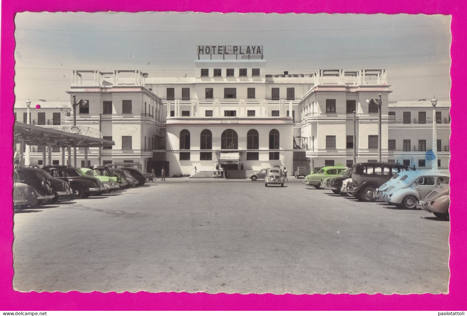 Cadiz- Hotel Playa. Small Size, Back Divided, Cancelled And Mailed To Tenerife On 15.7.1958. - Cádiz