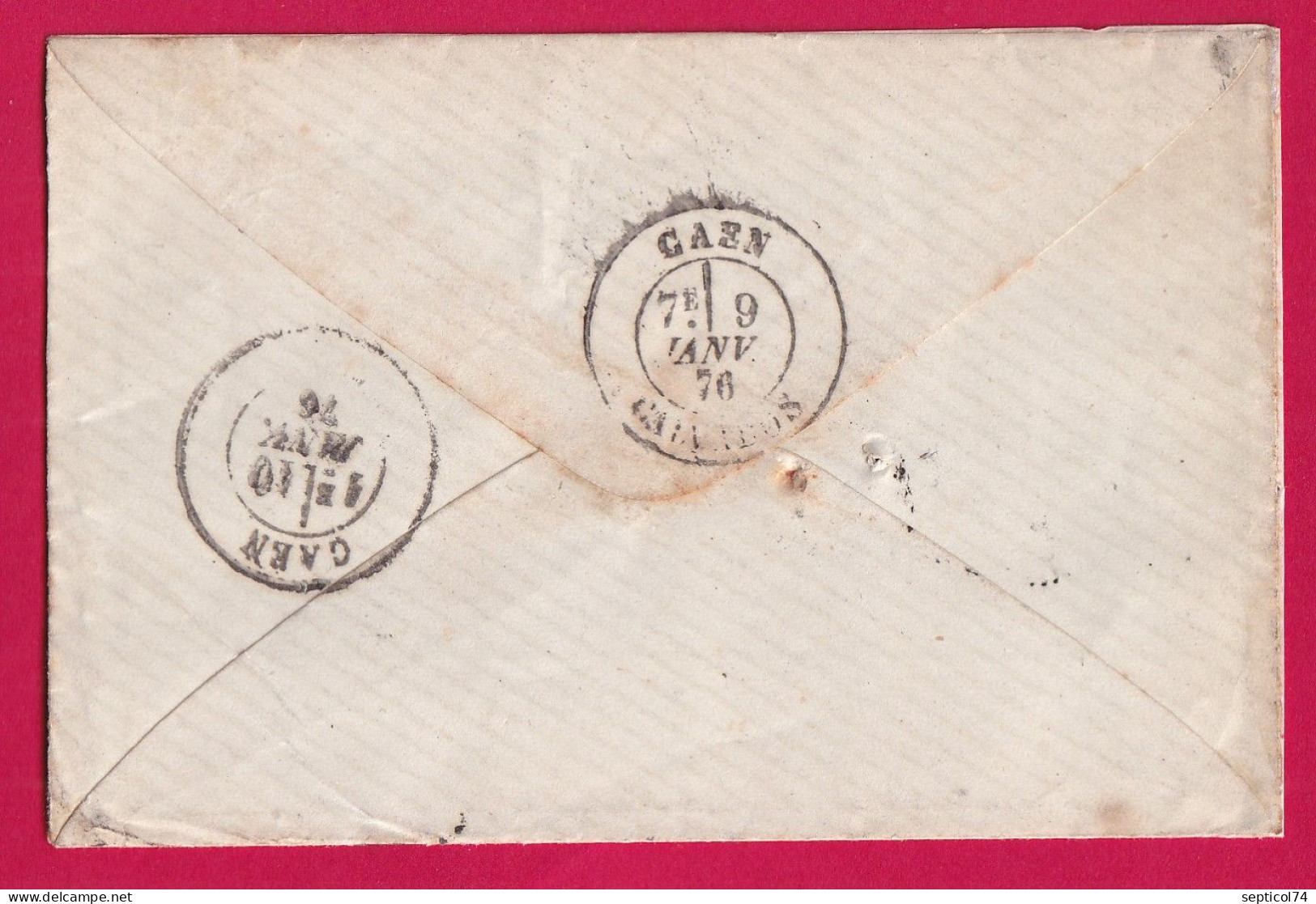 N°60 GC 1554 VIERVILLE SUR MER CALVADOS POUR CAEN INDICE 13 LETTRE - 1849-1876: Classic Period