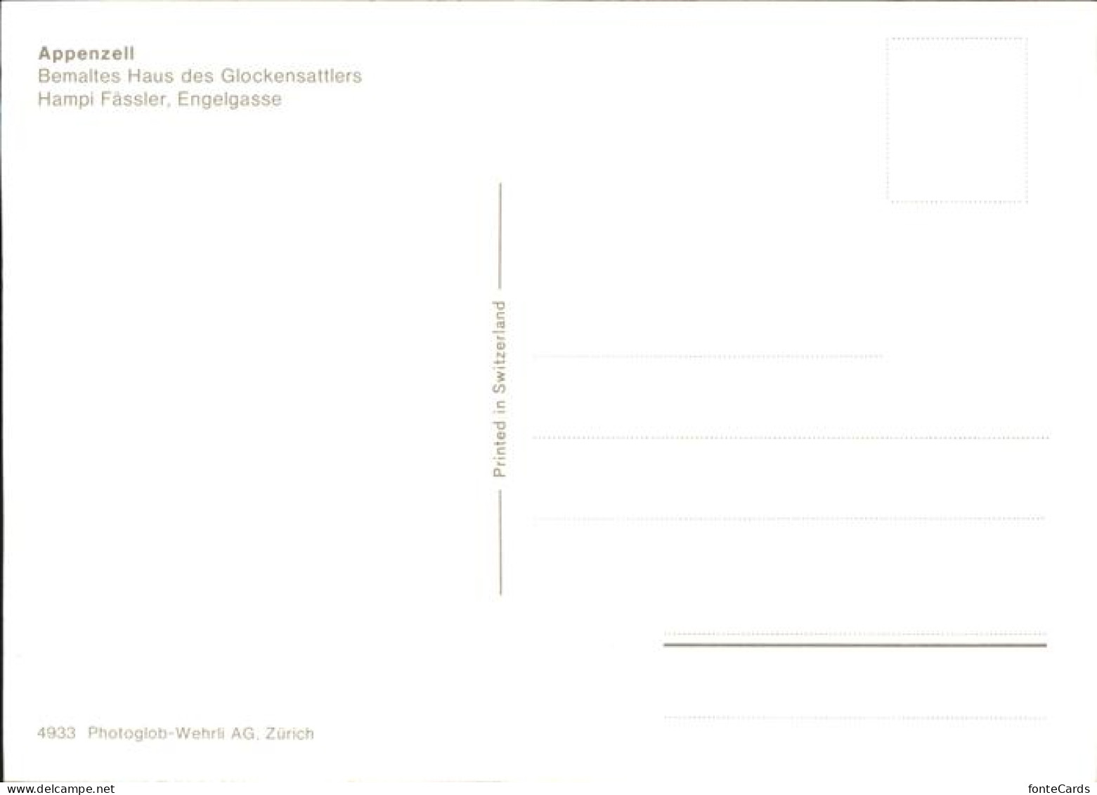 11395781 Appenzell IR Bemaltes Haus Des Glockensattlers Engelgasse Appenzell - Andere & Zonder Classificatie