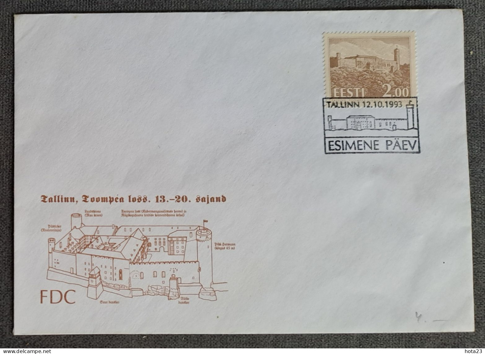 Estonia Estland Estonie 1993 Toompea Castle In Tallinn Arhitekture FDC - Estland