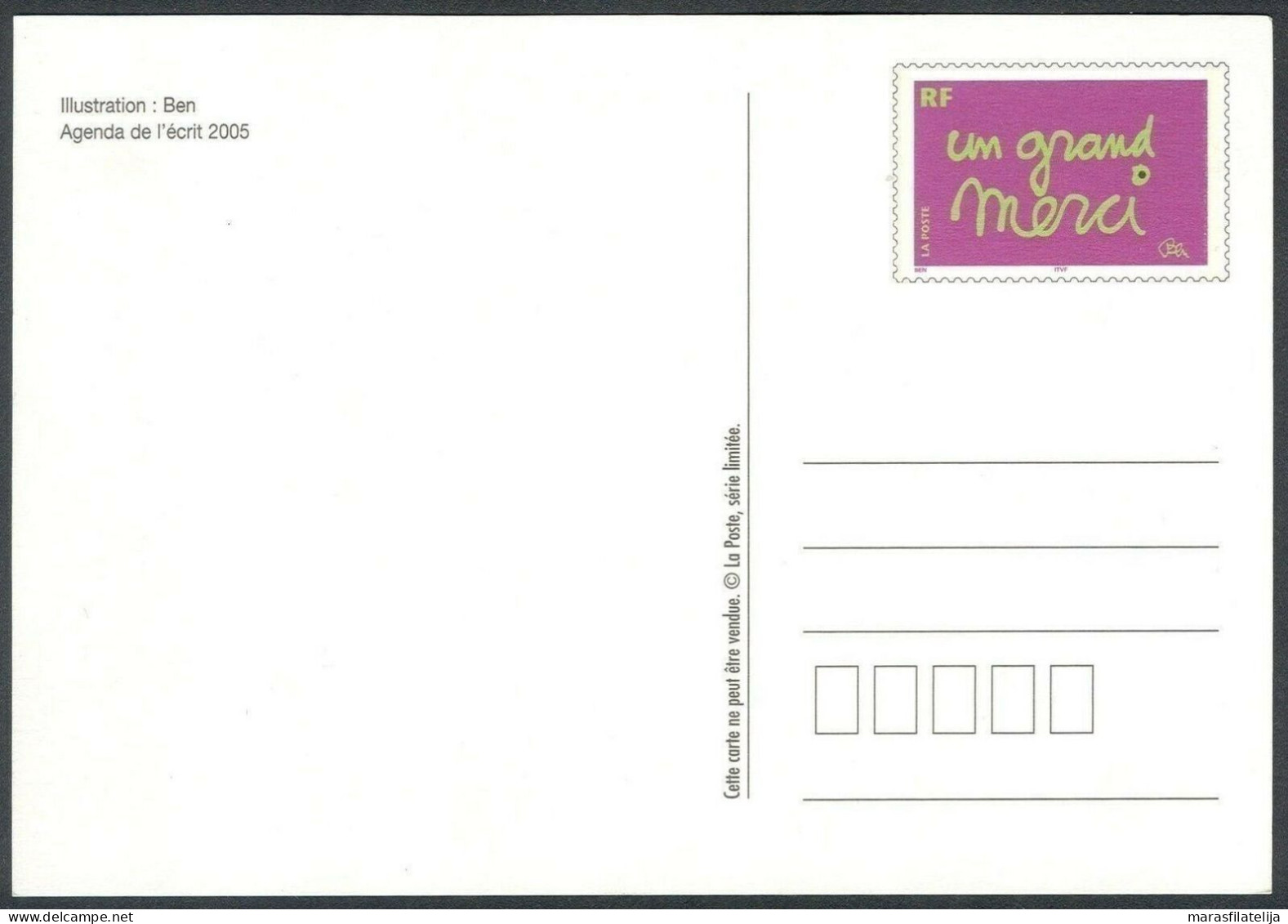 France 2005, One Large Thanks, Stationery Card - Autres & Non Classés