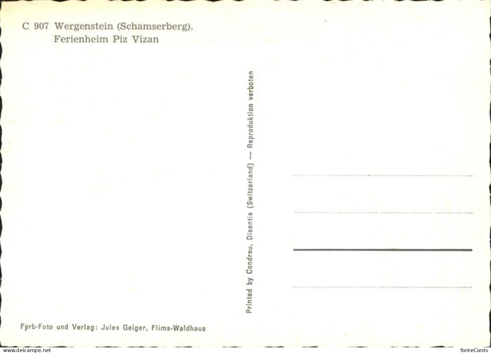 11395716 Wergenstein GR Ferienheim Piz Vizan Wergenstein GR - Autres & Non Classés