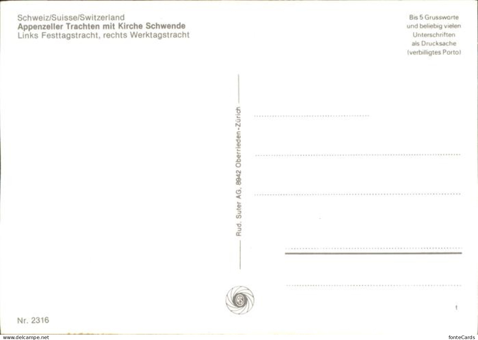 11395622 Schwende IR Appenzeller Trachten Kirche Schwende IR - Andere & Zonder Classificatie
