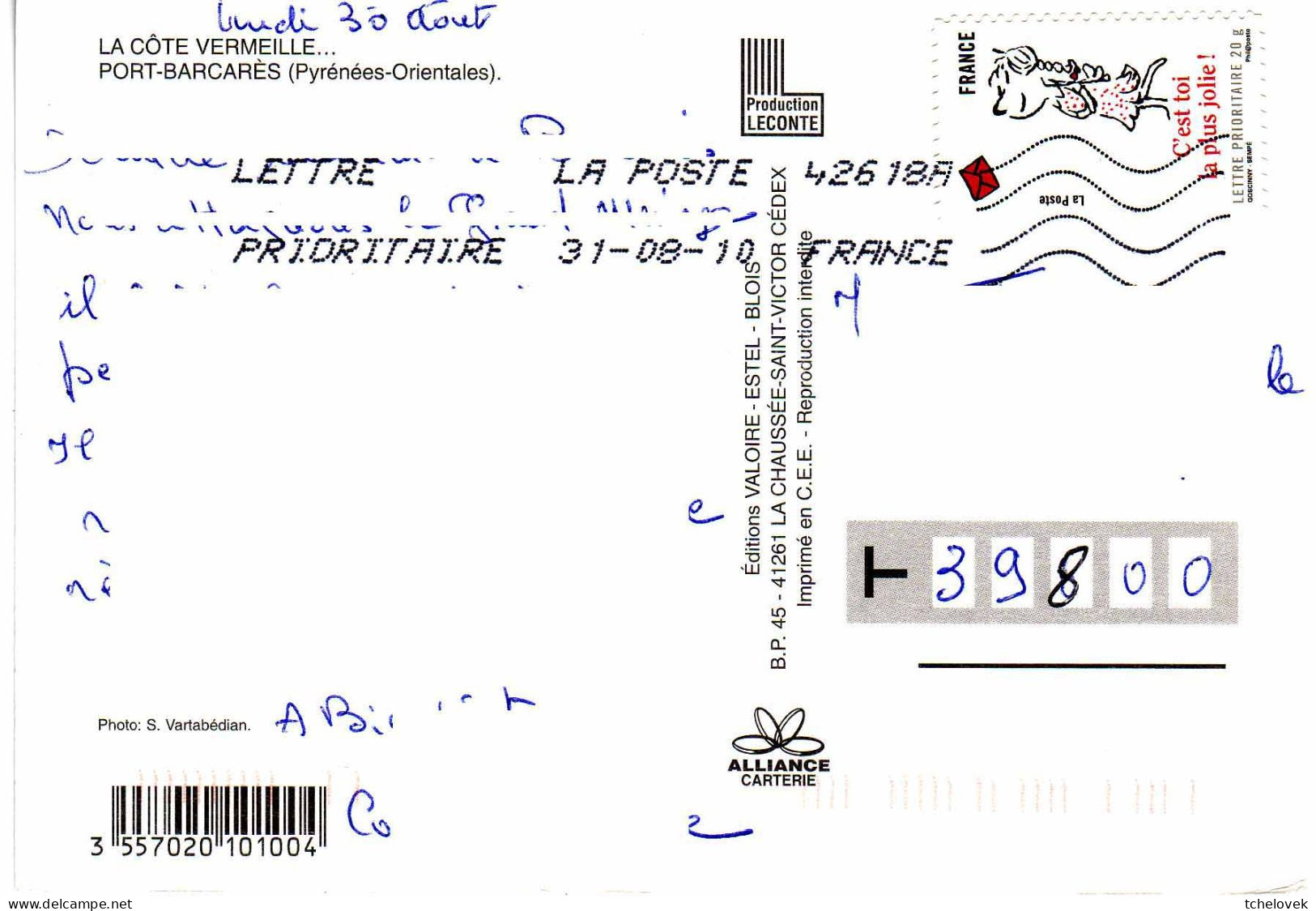 (66). Port Barcares. 2011 Carte Geo & Une Pensee De Port Barcares & Port Barcares (2) - Port Barcares