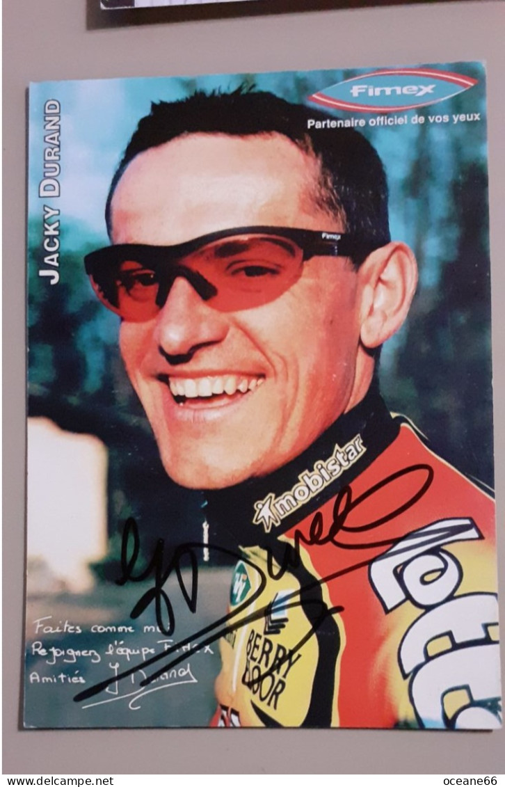 Autographe Jacky Durand Lotto Fimex Format A5 - Cycling