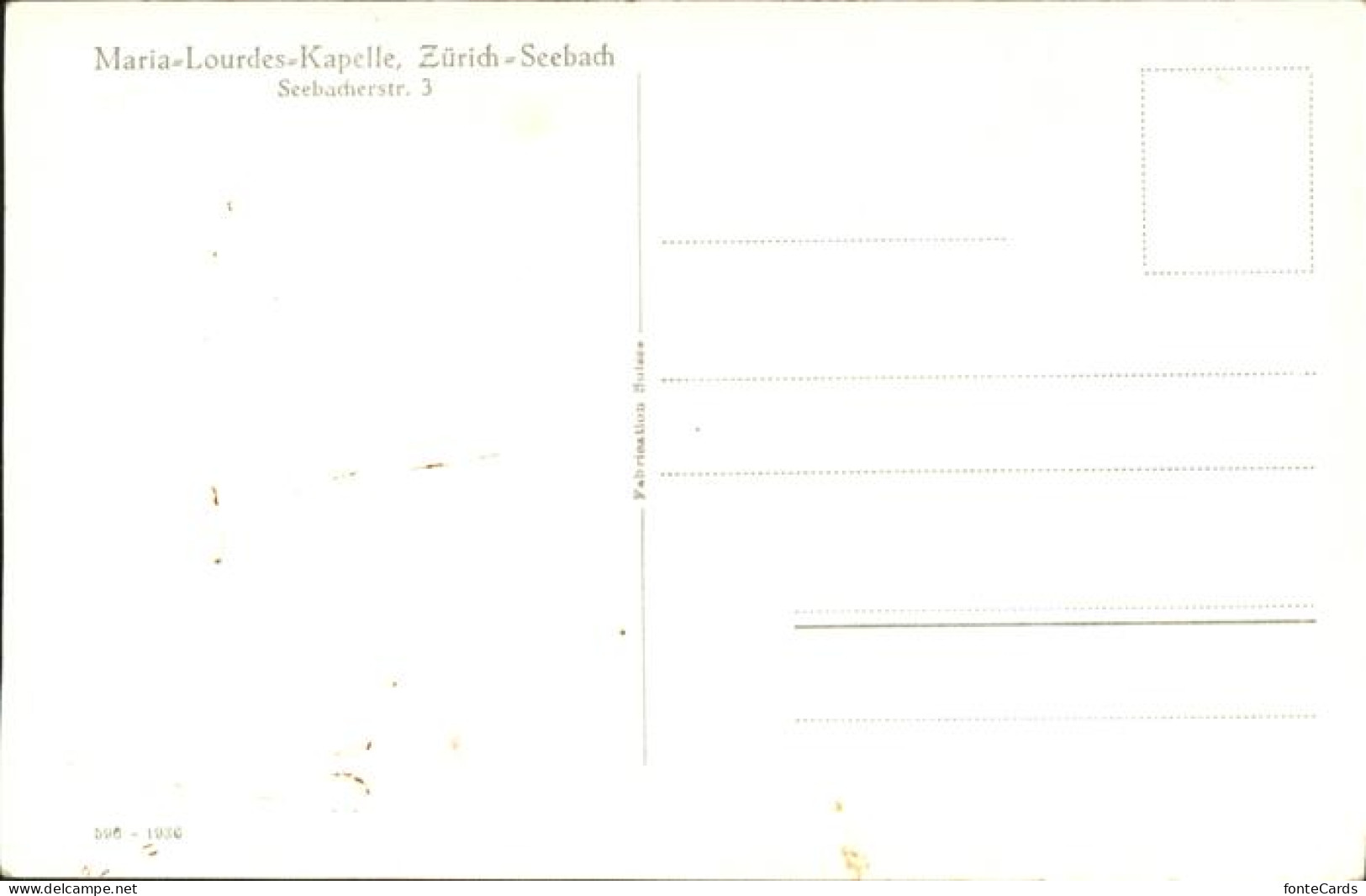 11395399 Seebach Zuerich Maria-Lourdes-Kapelle Seebach Zuerich - Otros & Sin Clasificación