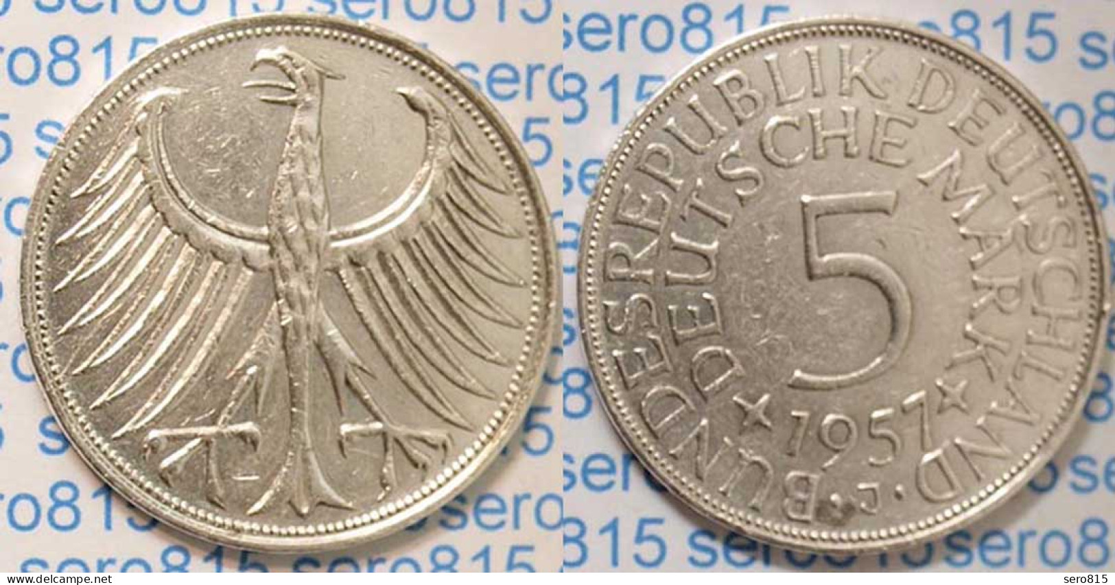 5 DM Silber-Adler Silberadler Münze 1957 J Jäger 387 BRD  (p019 - Otros – Europa