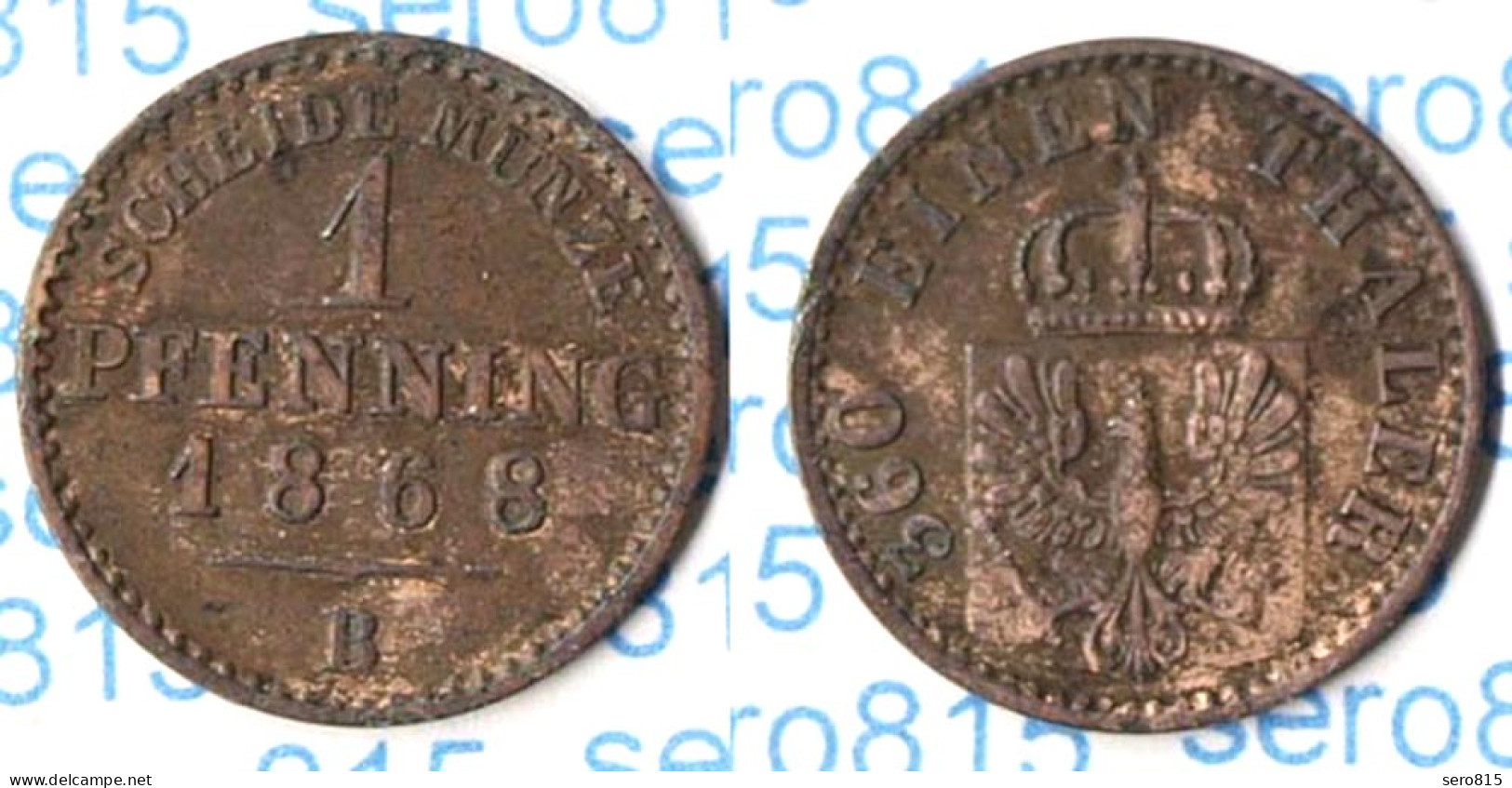 1 Pfennig Brandenburg Preussen 1868 B Wilhelm I. 1861-1888    (p099 - Groschen & Andere Kleinmünzen