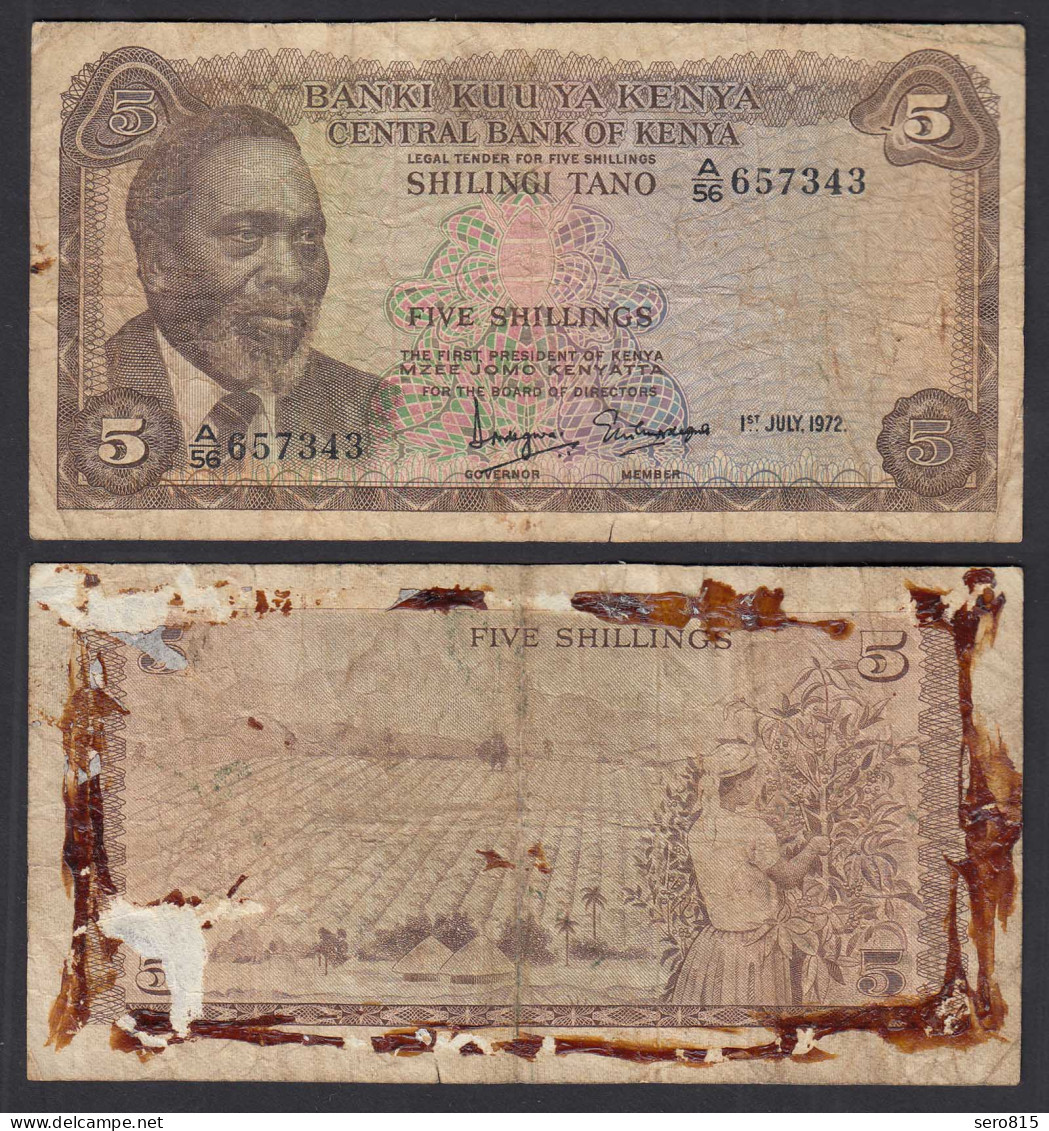 KENIA - KENYA 5 Shillings Banknote 1972 Pick 6c  G (6)    (32041 - Autres - Afrique