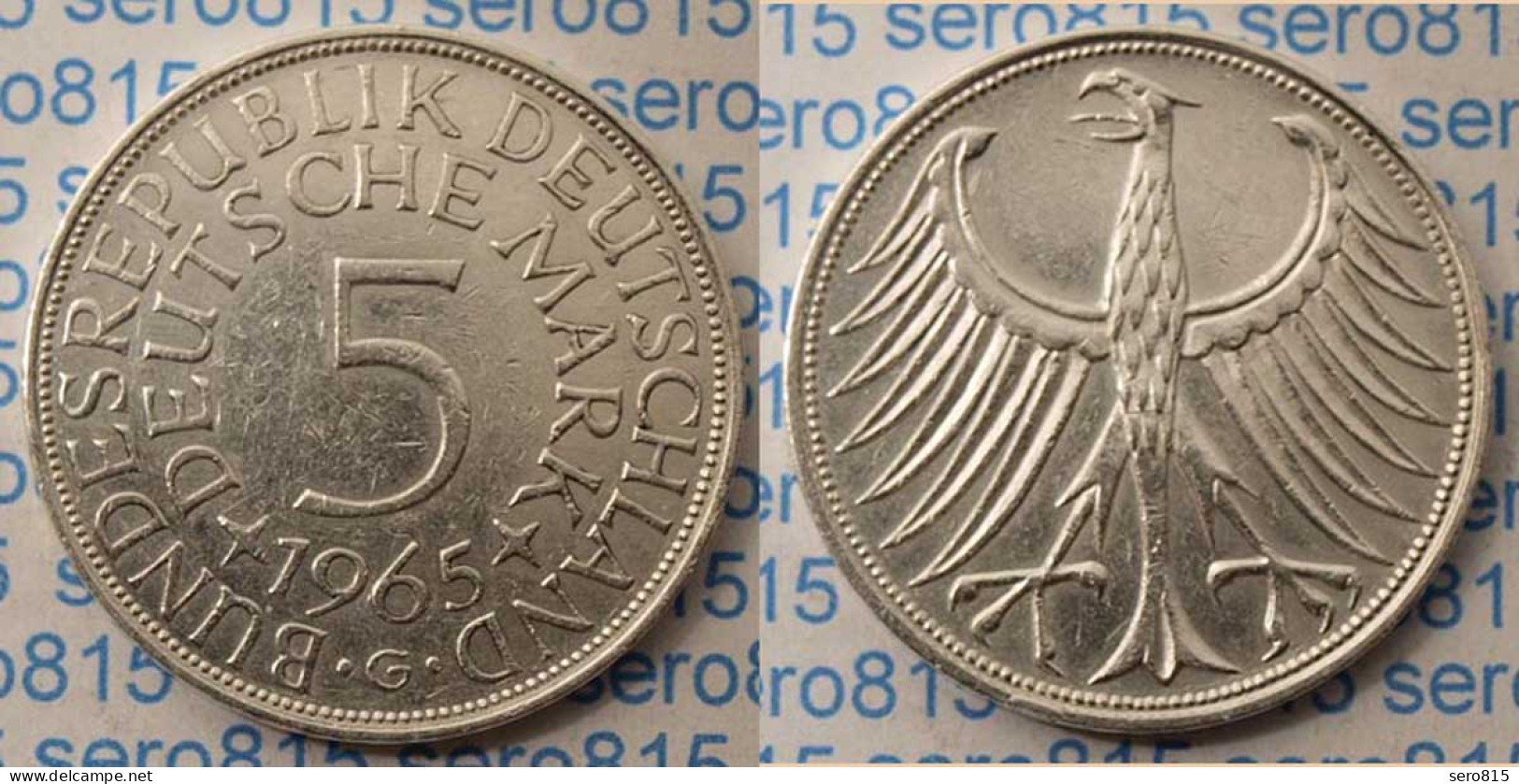 5 DM Silber-Adler Silberadler Münze 1965 G Jäger 387 BRD  (p055 - Sonstige – Europa