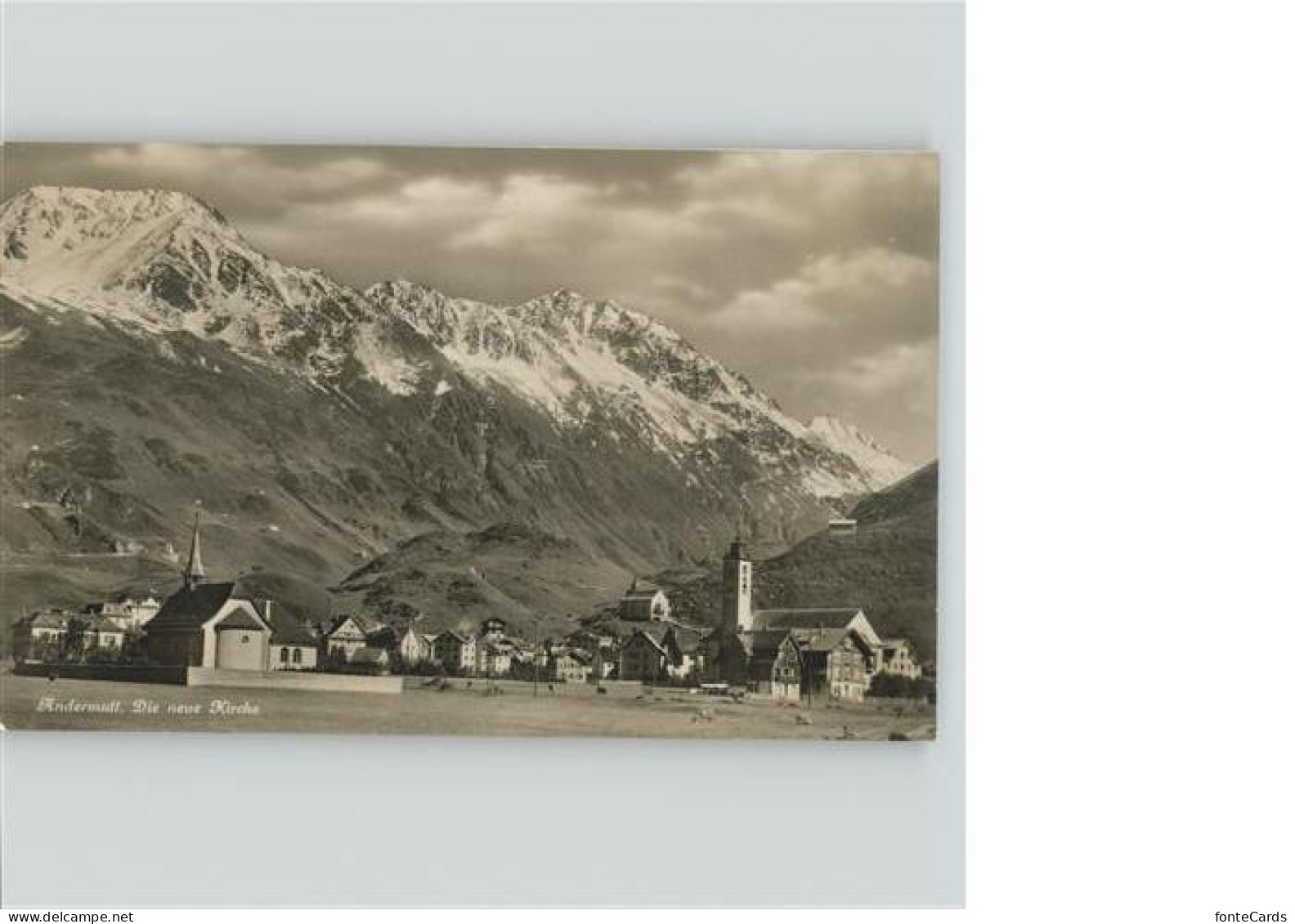 11389328 Andermatt Ortsansicht Mit Neuer Kirche Andermatt - Sonstige & Ohne Zuordnung