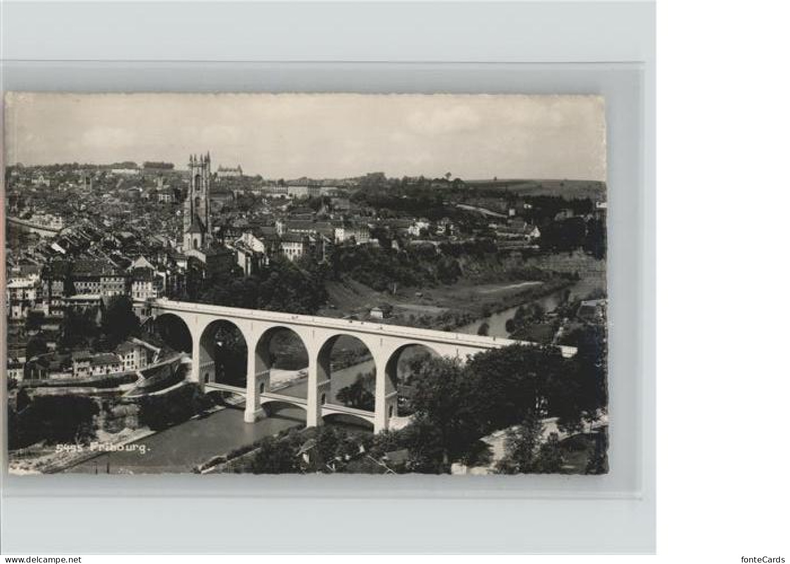 11389194 Fribourg FR Panorama Saane Zaehringerbruecke Kathedrale Fribourg - Altri & Non Classificati