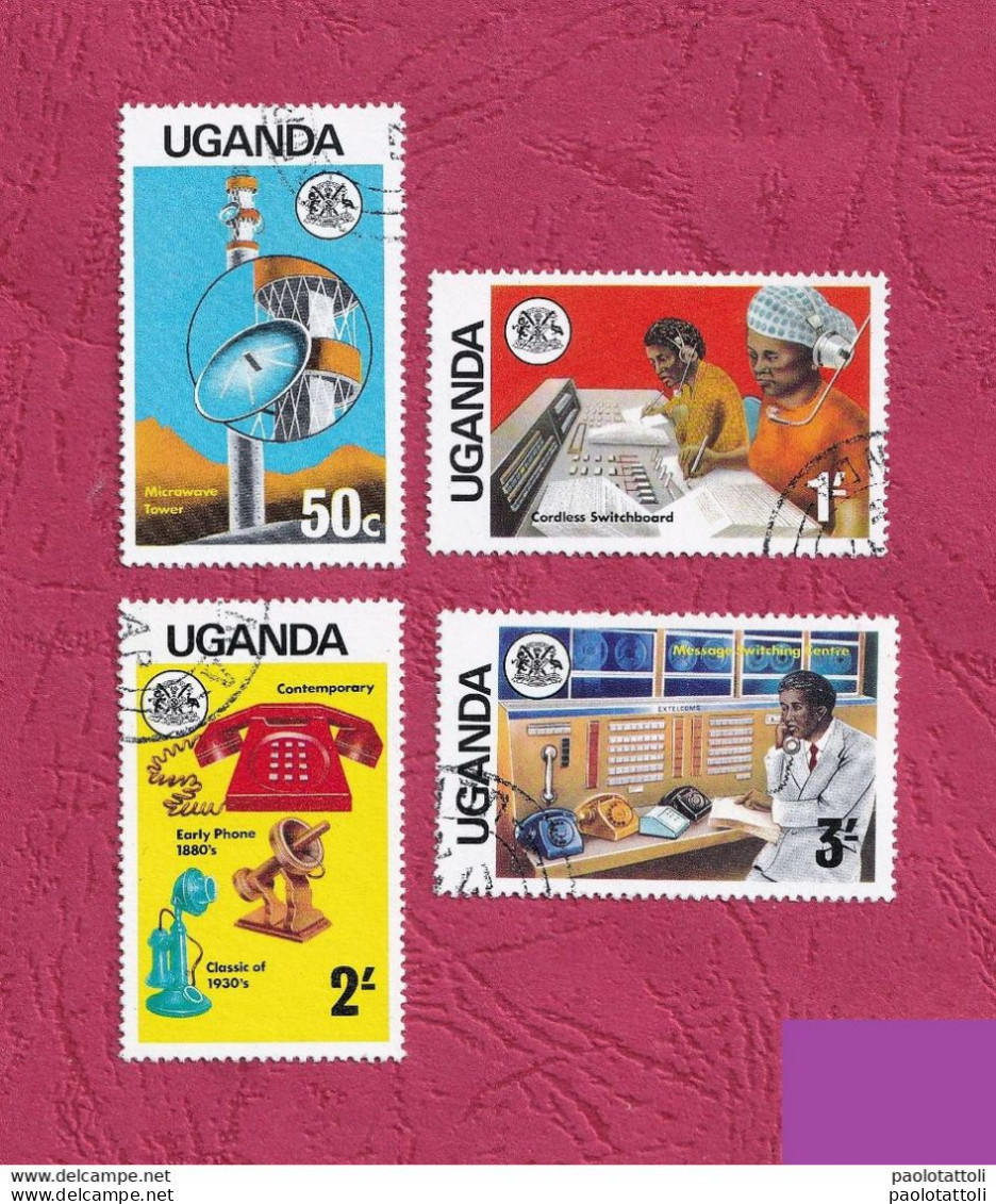Uganda, 1976- Teleccommunication Development In East Africa. Full Set. Used NH - Ouganda (1962-...)