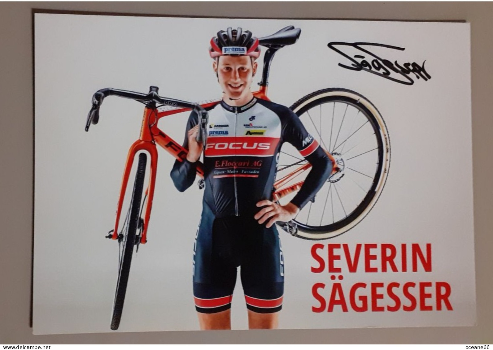 Autographe Severin Sägesser Focus Format A5 - Cyclisme