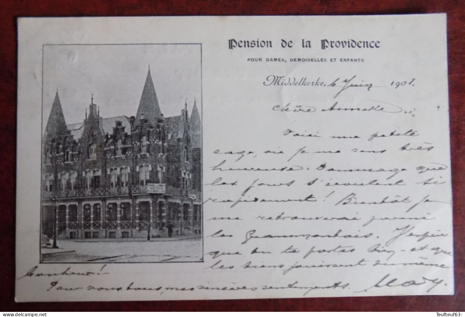 Cpa Middelkerke : Pension De La Providence  1901 - Middelkerke