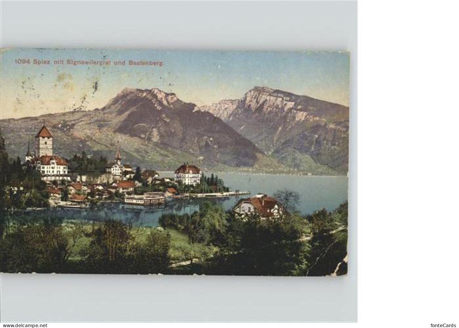 11388944 Spiez BE Panorama Thunersee Kirche Sigriswilergrat Beatenberg Spiez - Other & Unclassified