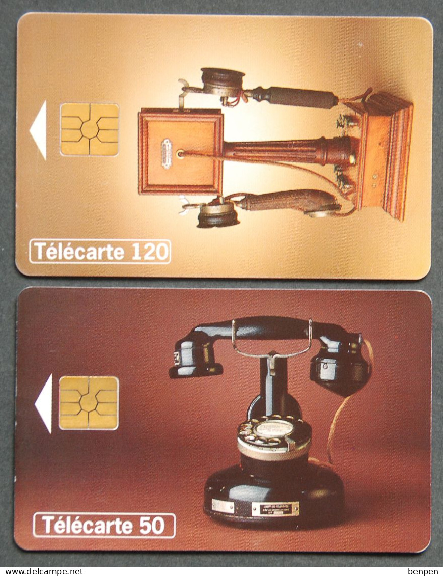 Télécartes Téléphone PTT 24 & Deckert 1920 Wich Paris ébonite 1998 50U 120U France Telecom Collection Historique - Sin Clasificación