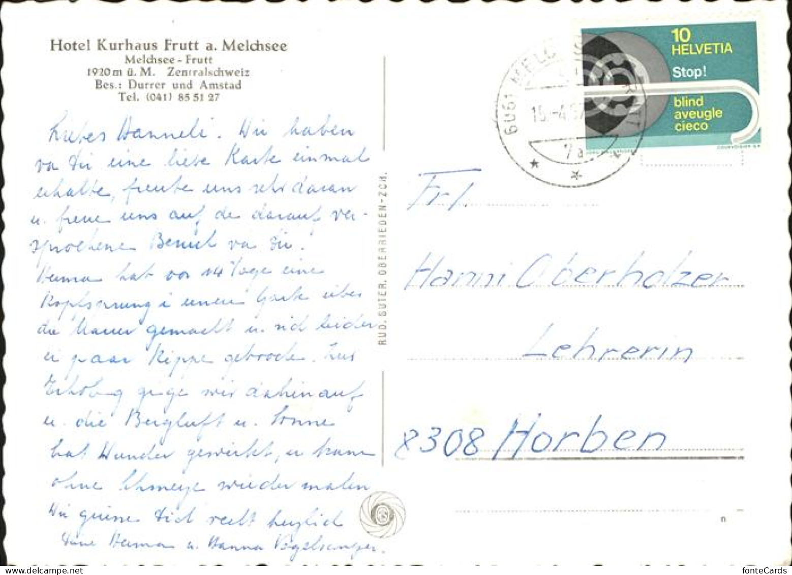 11385939 Melchsee-Frutt Hotel Kurhaus Kapelle Melchsee-Frutt - Andere & Zonder Classificatie