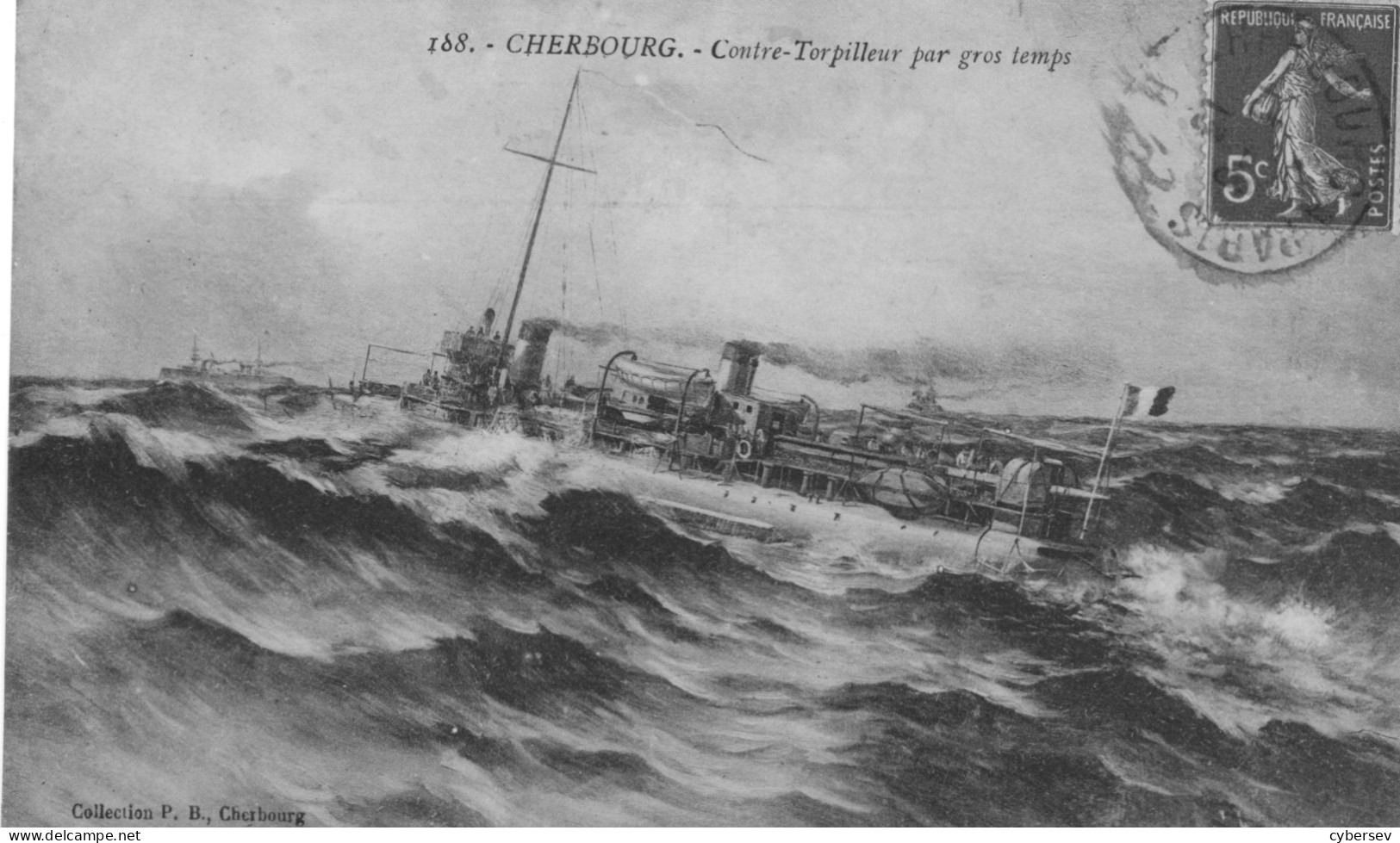 CHERBOURG - Contre-Torpilleur Par Gros Temps - Warships