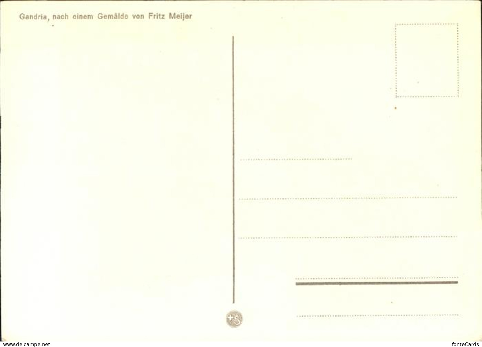 11385804 Gandria Lago Di Lugano Kuenstlerkarte Nach Einem Gemaelde Von Fritz Mei - Other & Unclassified