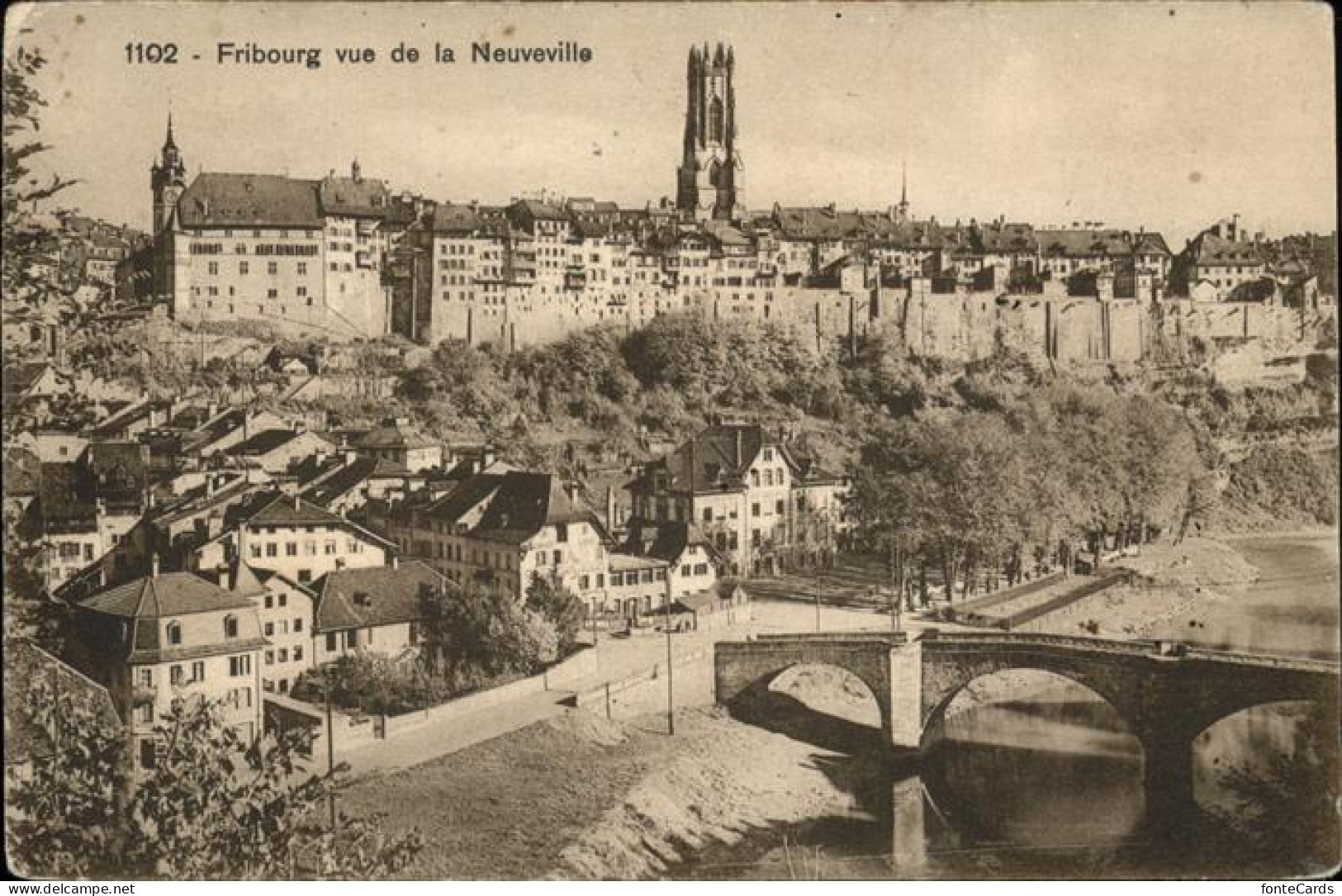 11385772 Fribourg FR Vue De La Neuveville Pont Fribourg - Autres & Non Classés