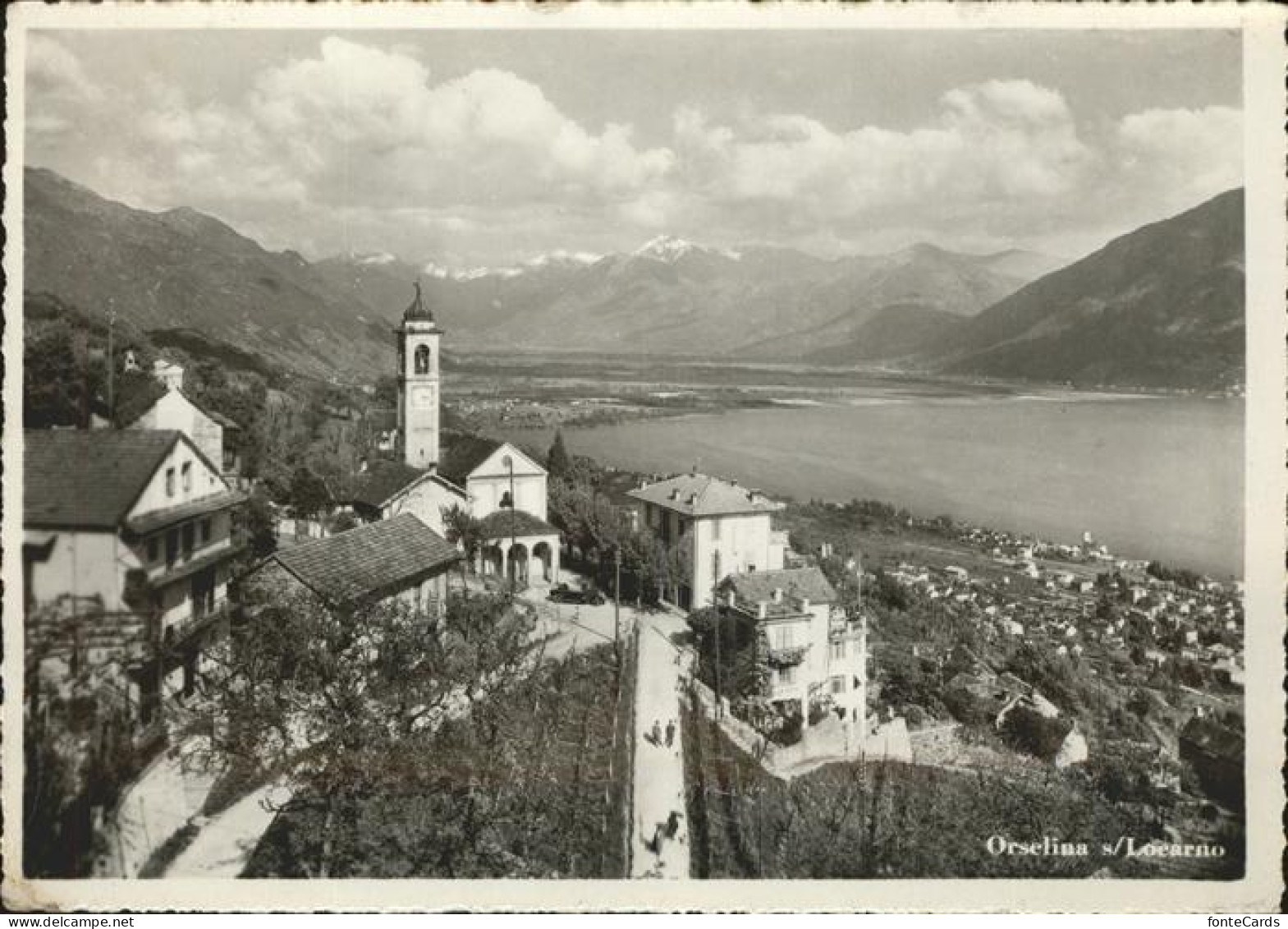 11385653 Orselina TI Panorama Mit Laggo Maggiore Und Alpenblick Kirche Orselina - Altri & Non Classificati