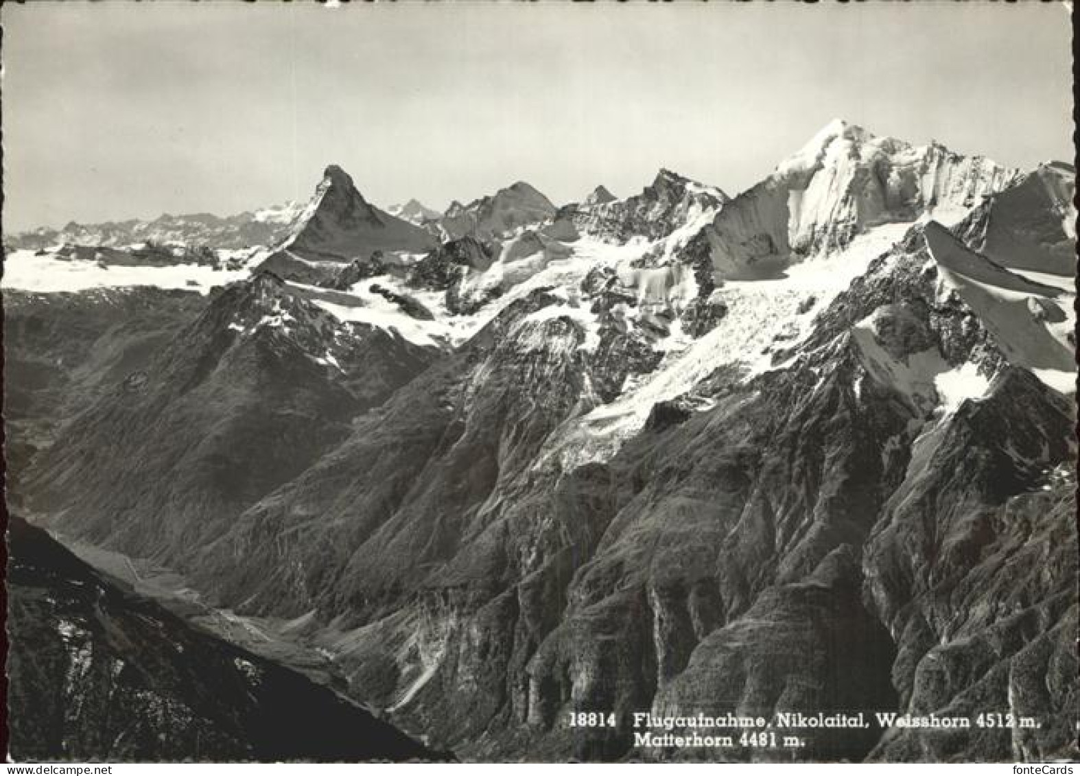 11385649 Zermatt VS Nikolaital Weisshorn Matterhorn Fliegeraufnahme  - Altri & Non Classificati