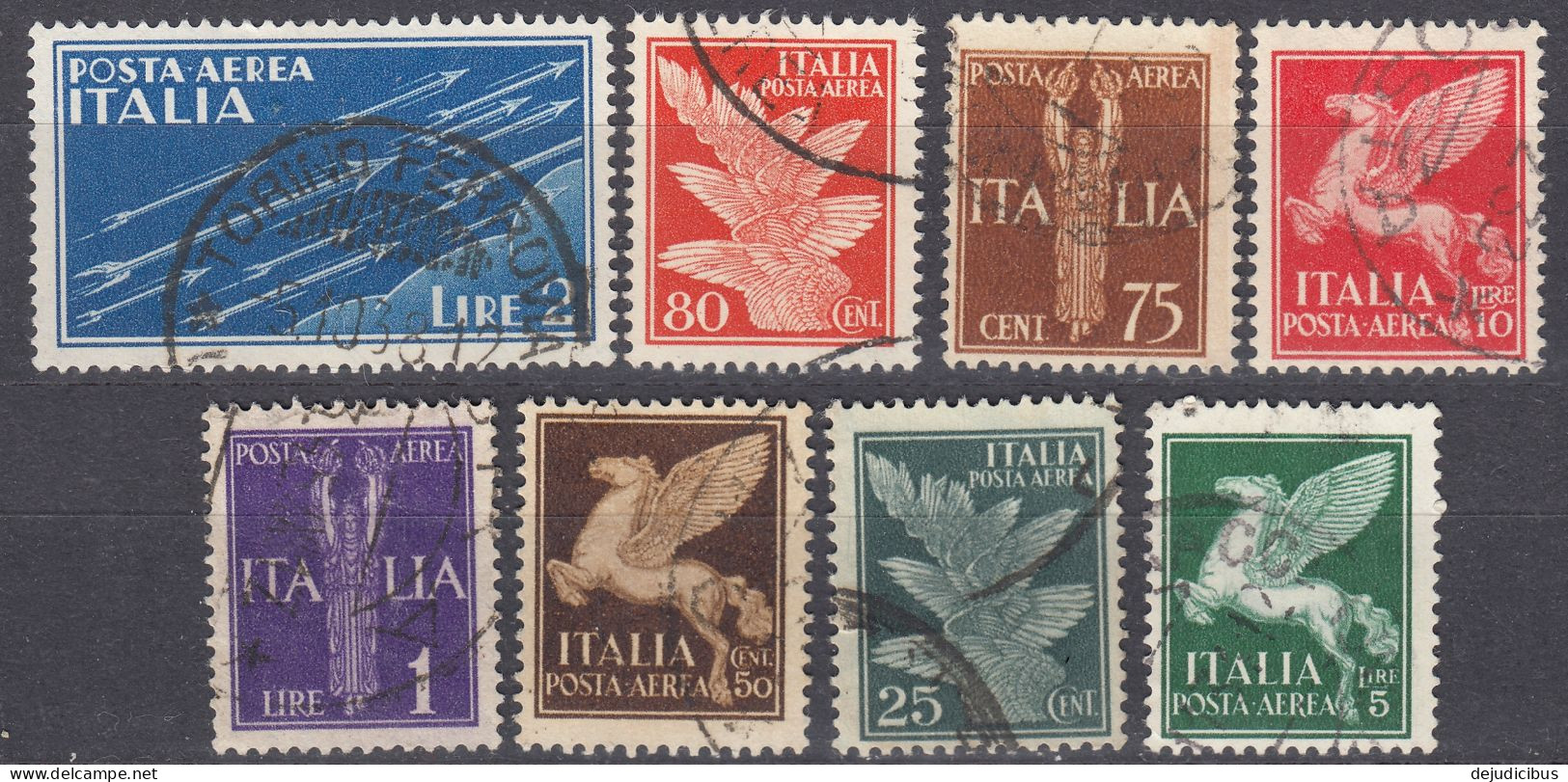 ITALIA - 1930/1932 - Serie Completa Per Complessivi 8 Valori Usati: Yvert Posta Aerea 11A/17 - Airmail